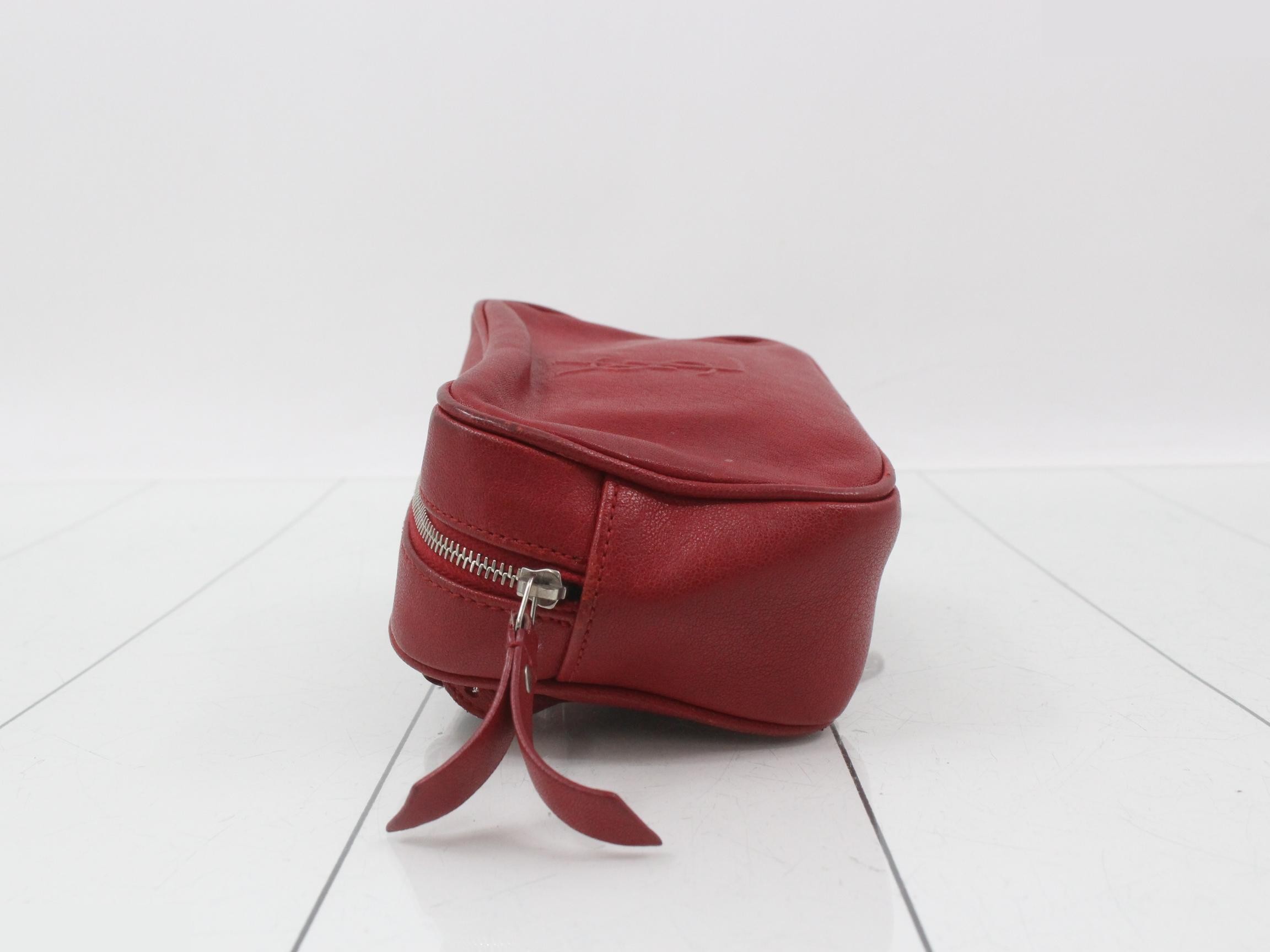 Crossbody bag, leather/red, S-shaped hardware, with fringe. — view 4