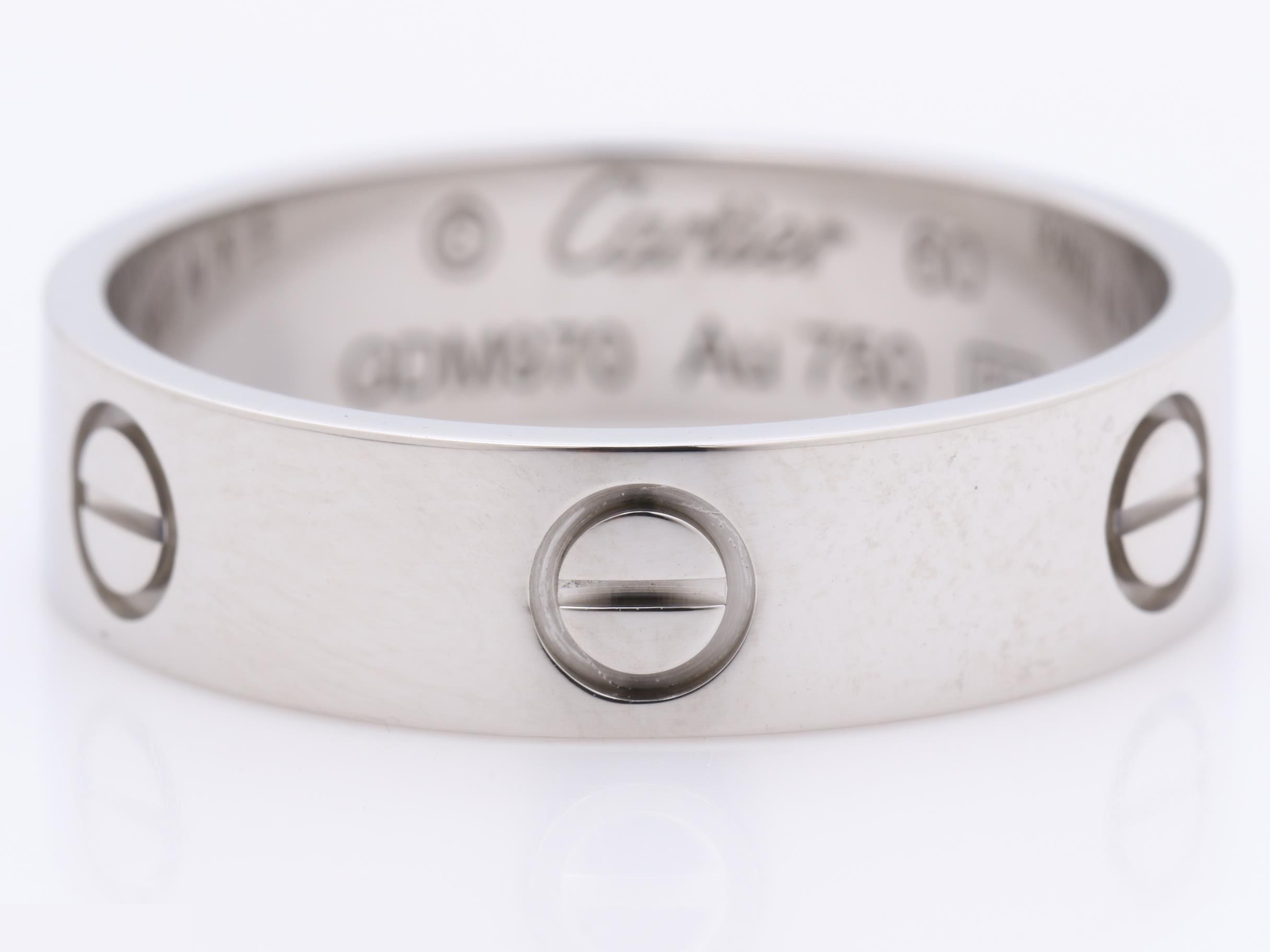 Au750WG Love Ring, size 60, 6.7g, width approximately 3.5mm — view 2