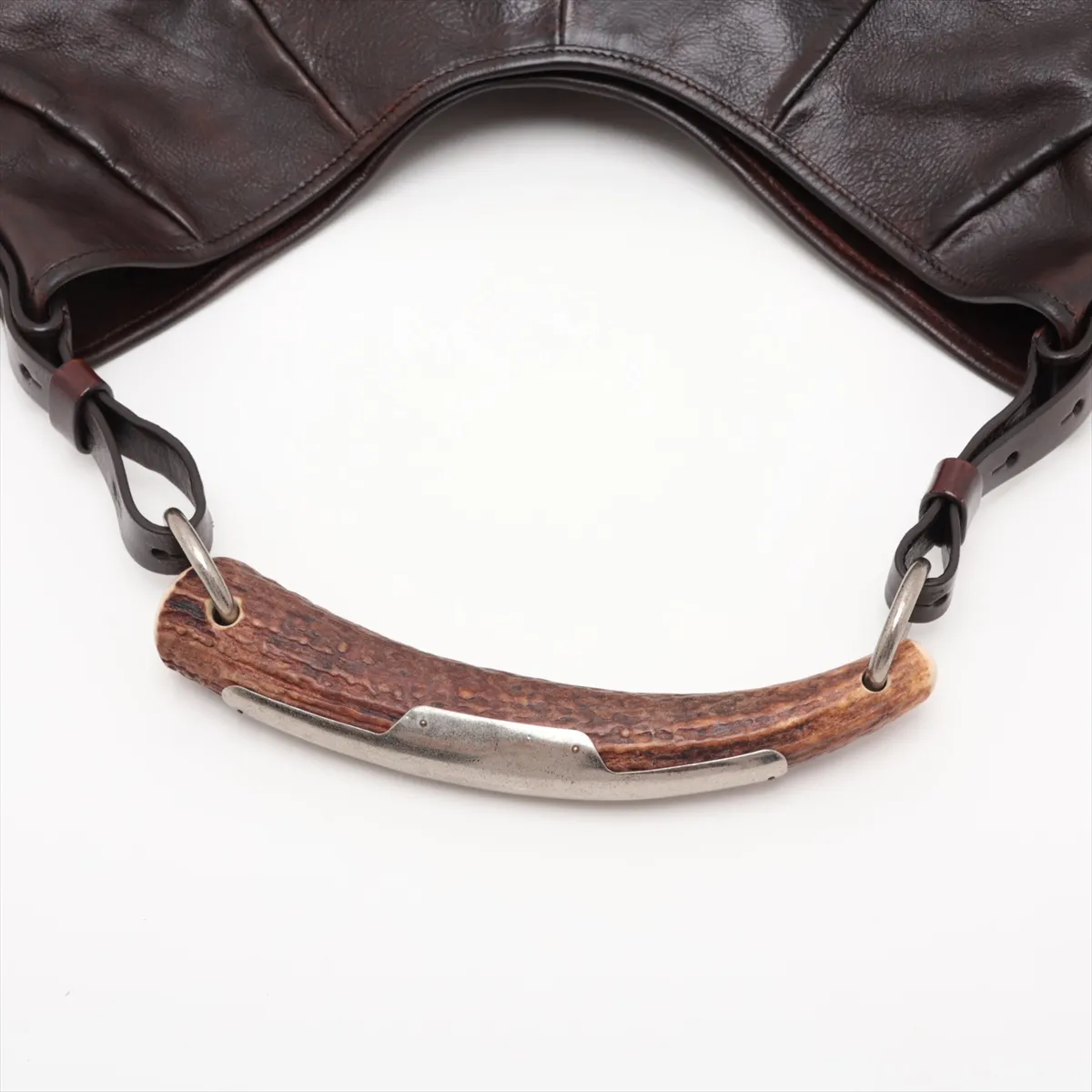 Mombasa Leather Shoulder Bag, Brown, 95363 — view 5