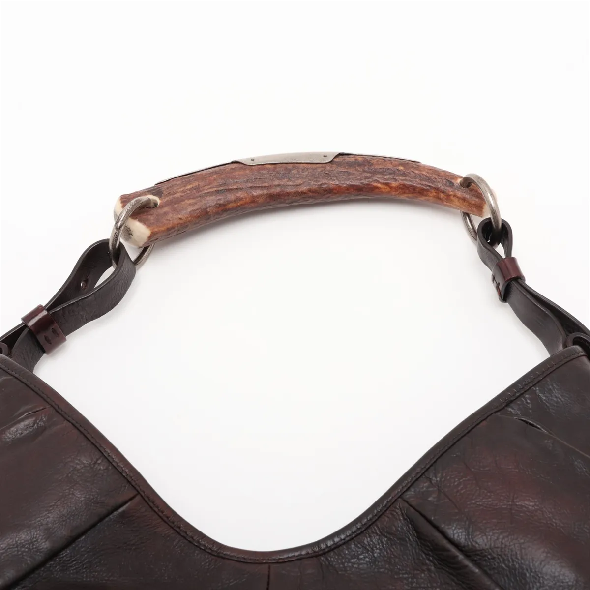 Mombasa Leather Shoulder Bag, Brown, 95363 — view 6