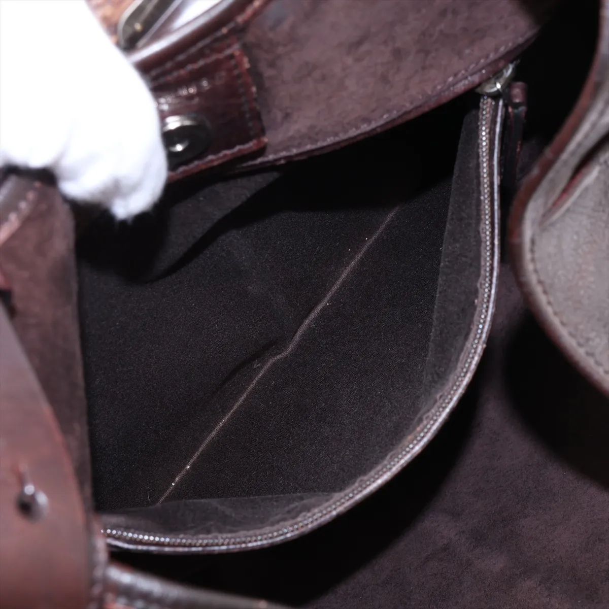 Mombasa Leather Shoulder Bag, Brown, 95363 — view 8