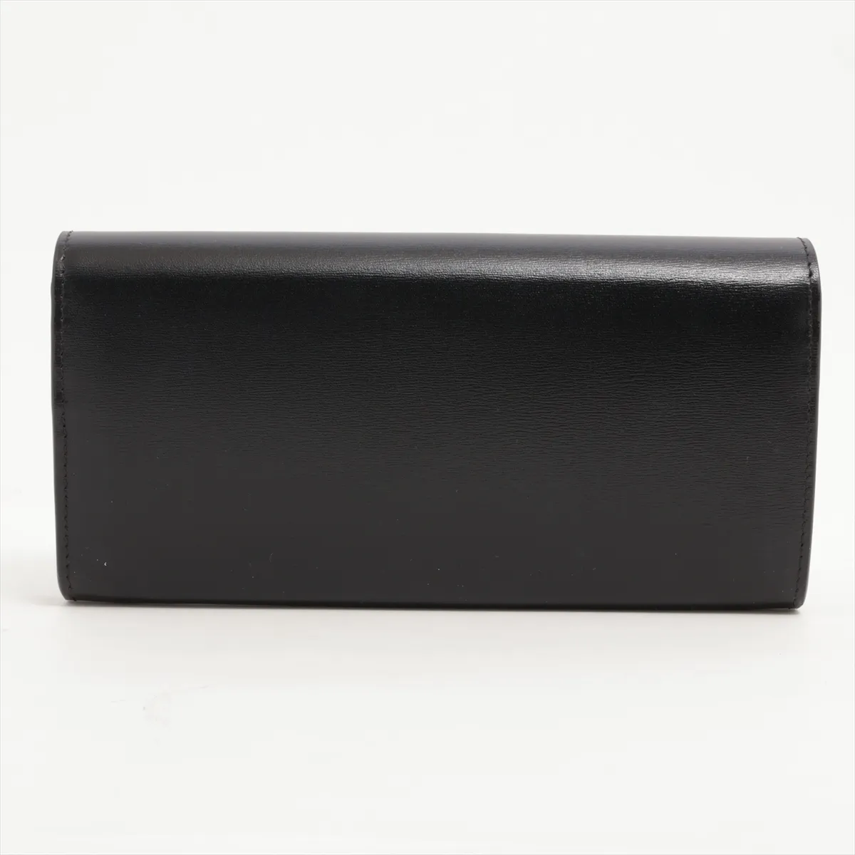 Triomphe Large Wallet Leather Long Wallet Black — view 2