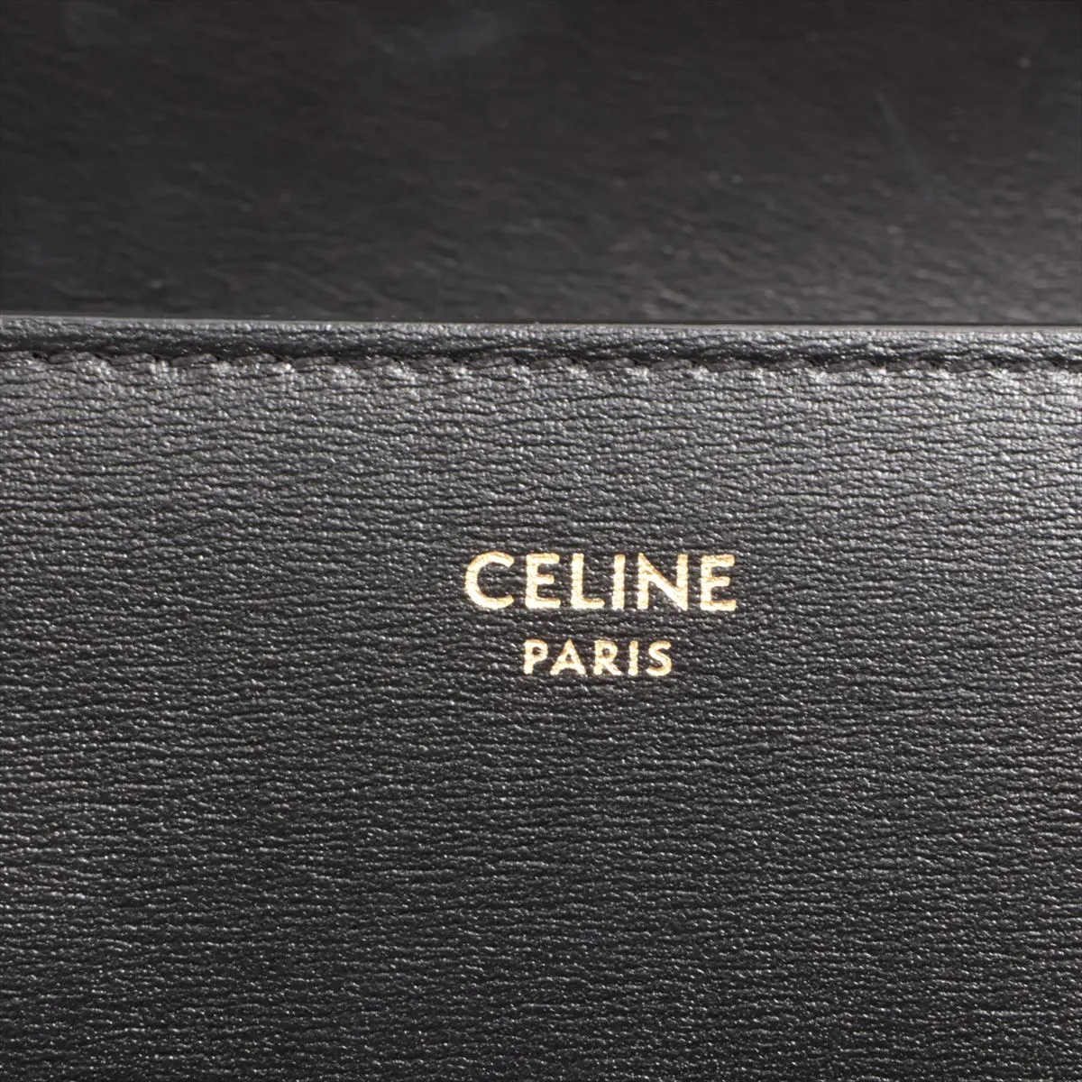 Triomphe Large Wallet Leather Long Wallet Black — view 8