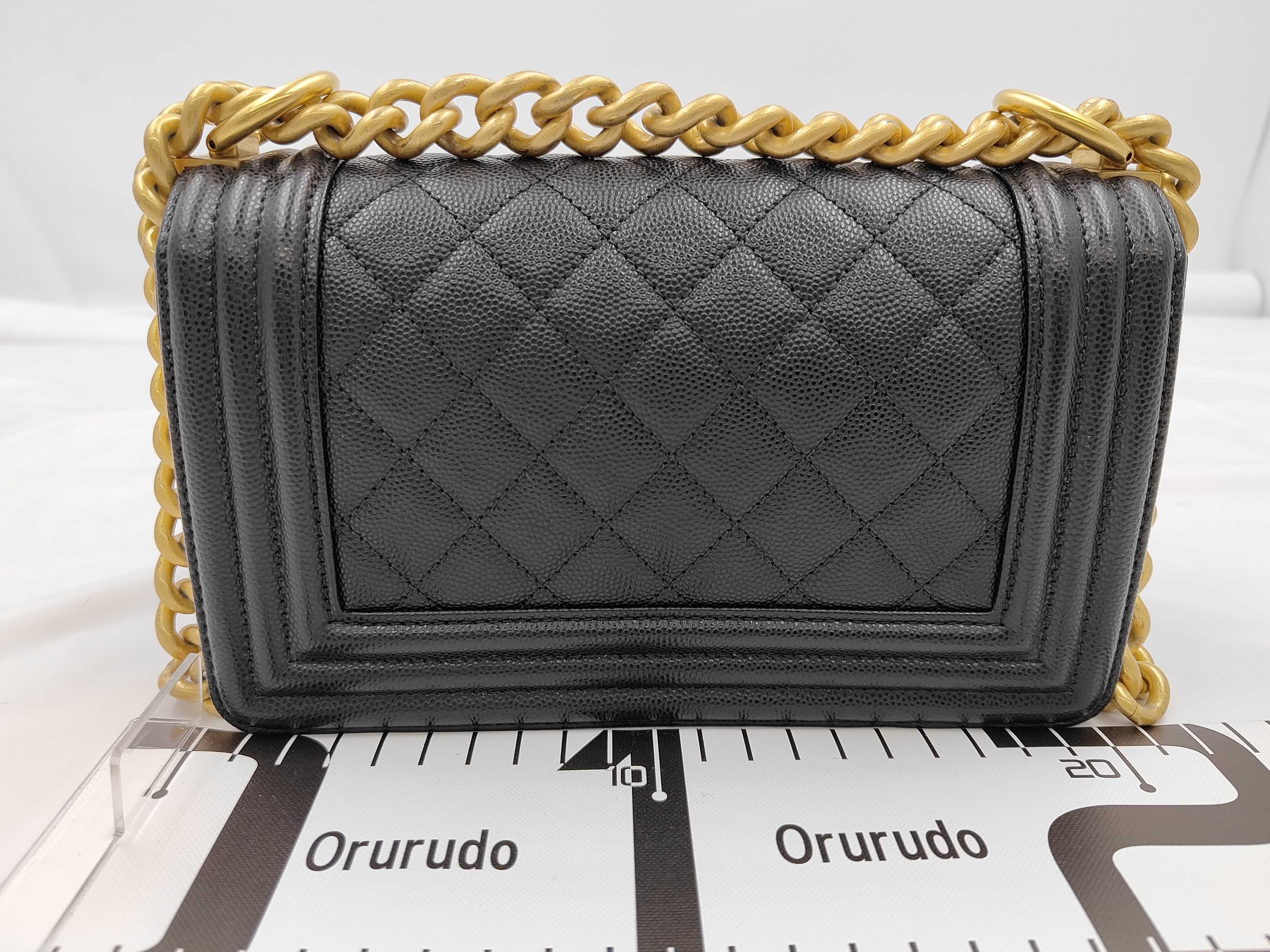Boy Chanel Caviar Skin Chain Shoulder Bag, Black with Gold Hardware, with original seal, serial number in the 29 range. — view 2