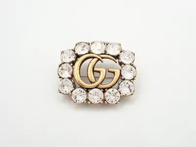 Crystal Double G Brooch