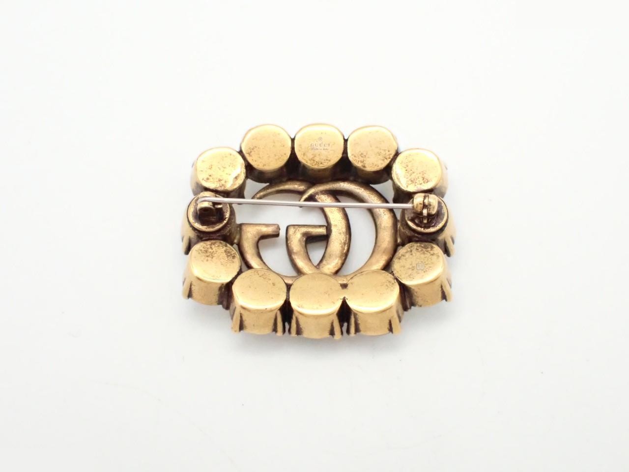 Crystal Double G Brooch — view 2