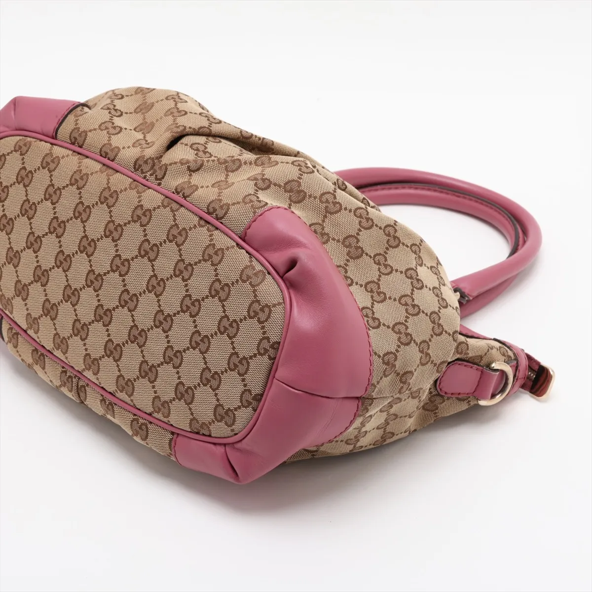 GG Canvas Sukey 247902 Canvas x Leather 2-Way Handbag Beige x Pink — view 3