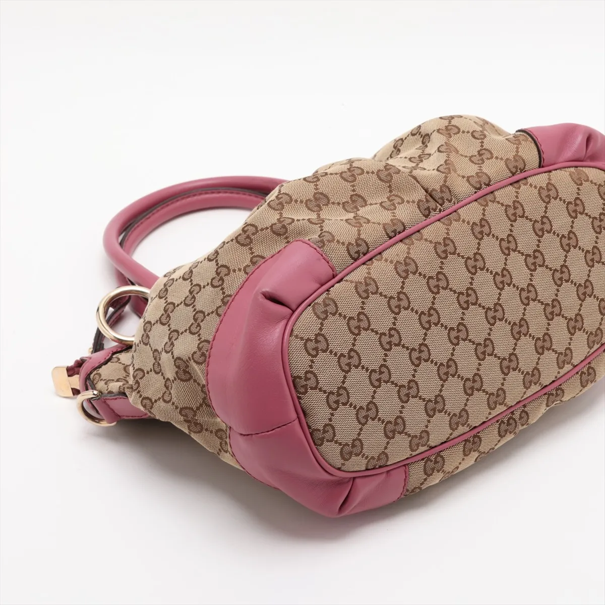 GG Canvas Sukey 247902 Canvas x Leather 2-Way Handbag Beige x Pink — view 4