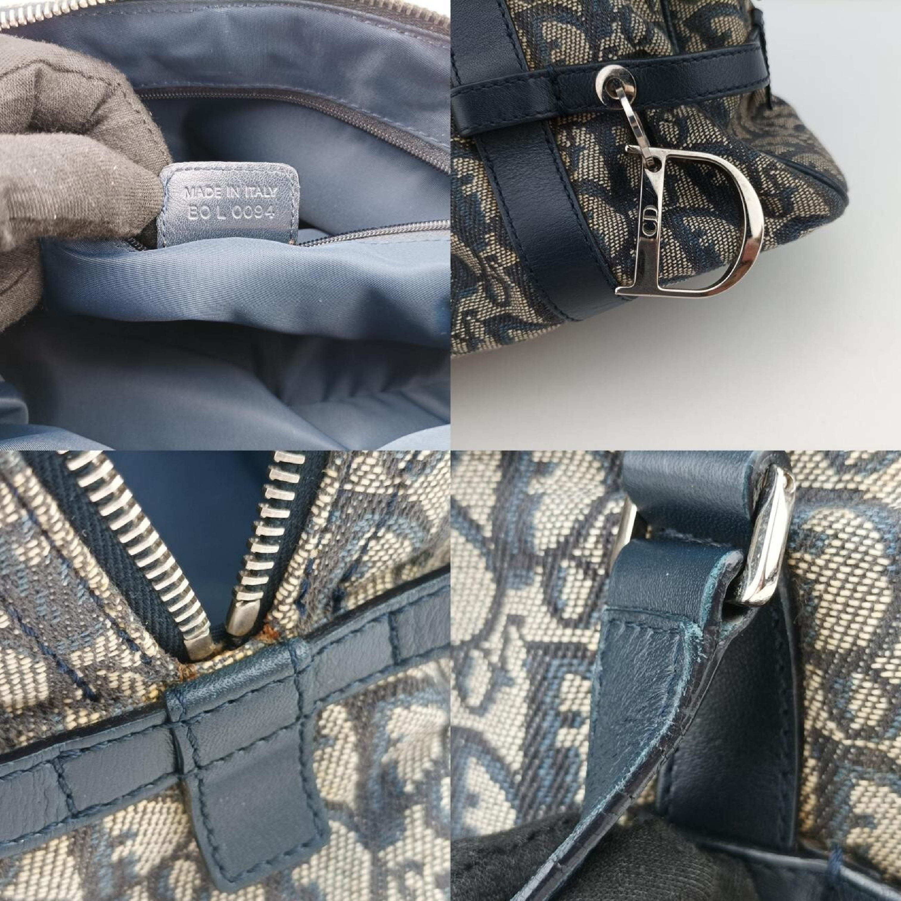 Trotter Navy x Gray Jacquard BO L 0094 Shoulder Bag — view 8