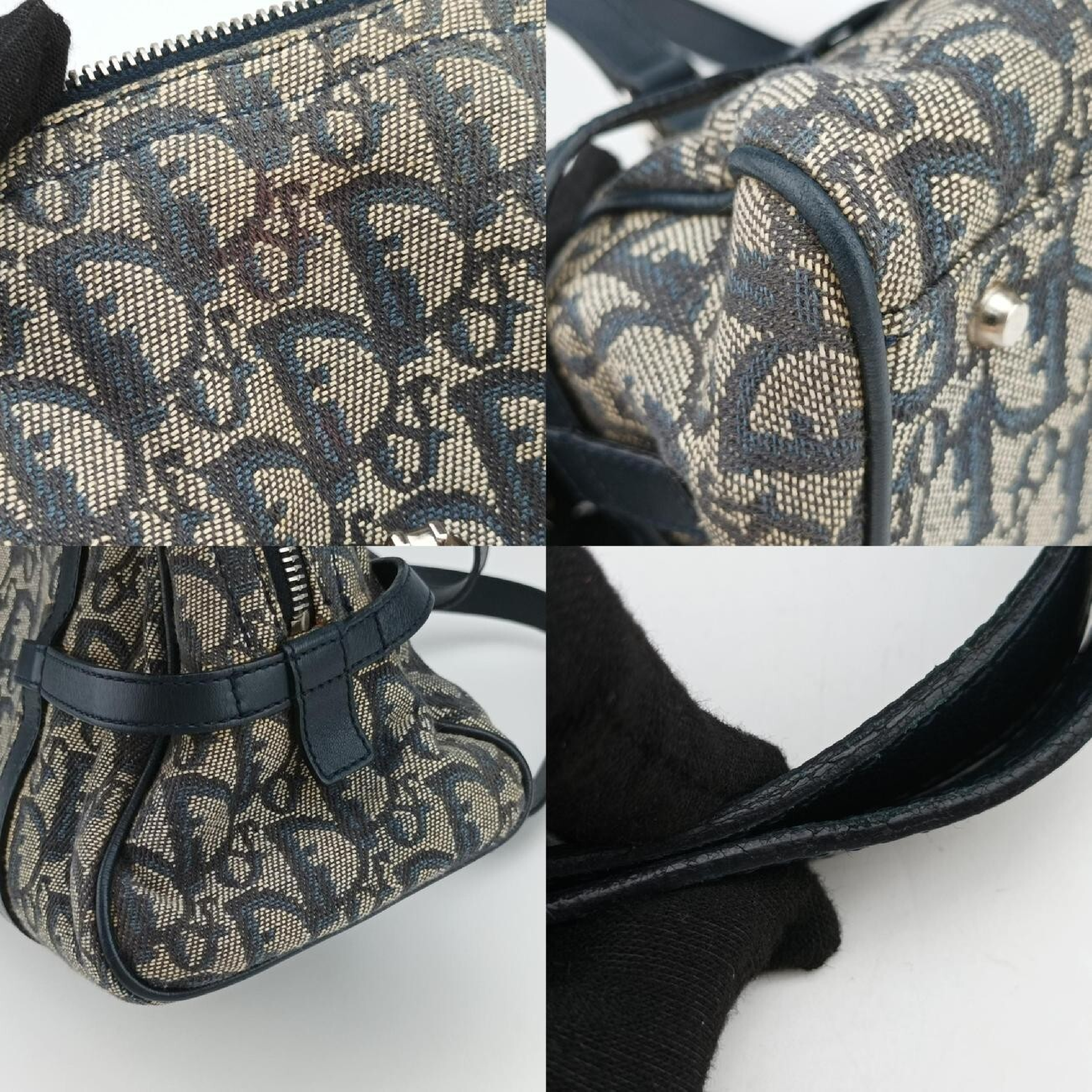 Trotter Navy x Gray Jacquard BO L 0094 Shoulder Bag — view 9