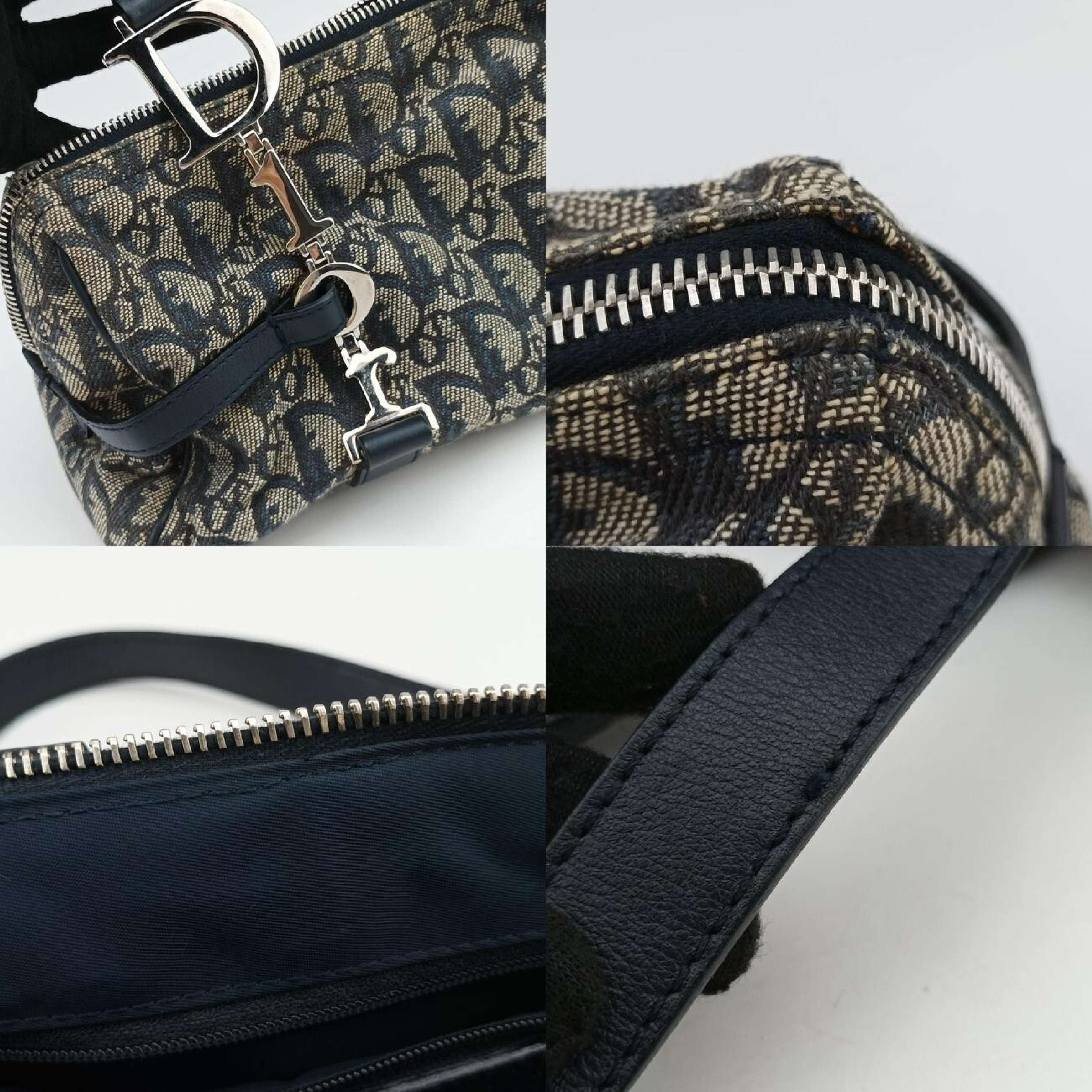 Trotter Navy x Gray Jacquard BO L 0094 Shoulder Bag — view 10