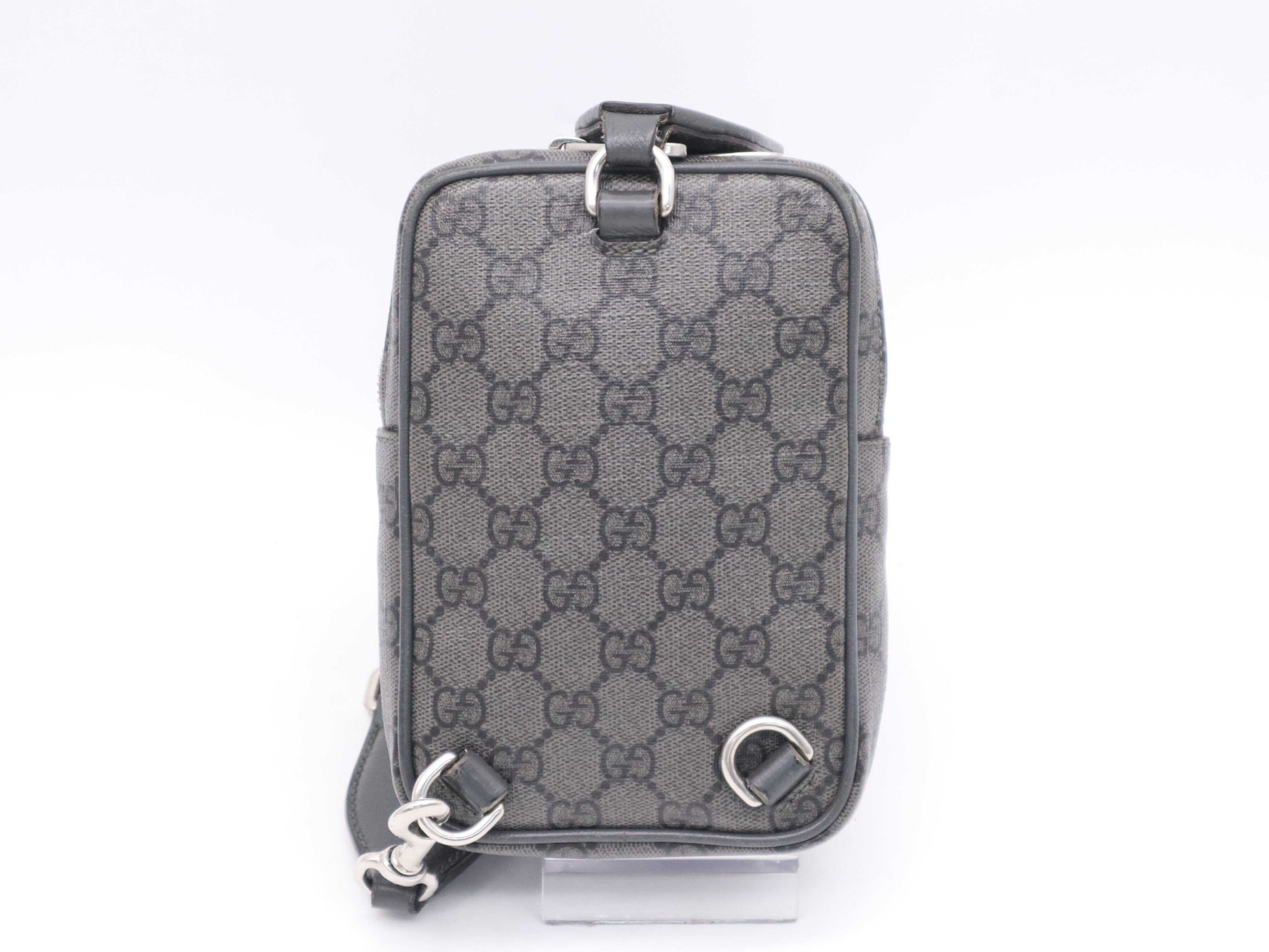 752565 Canvas x Leather Body Bag GG Supreme Grey Waist Bag — view 2