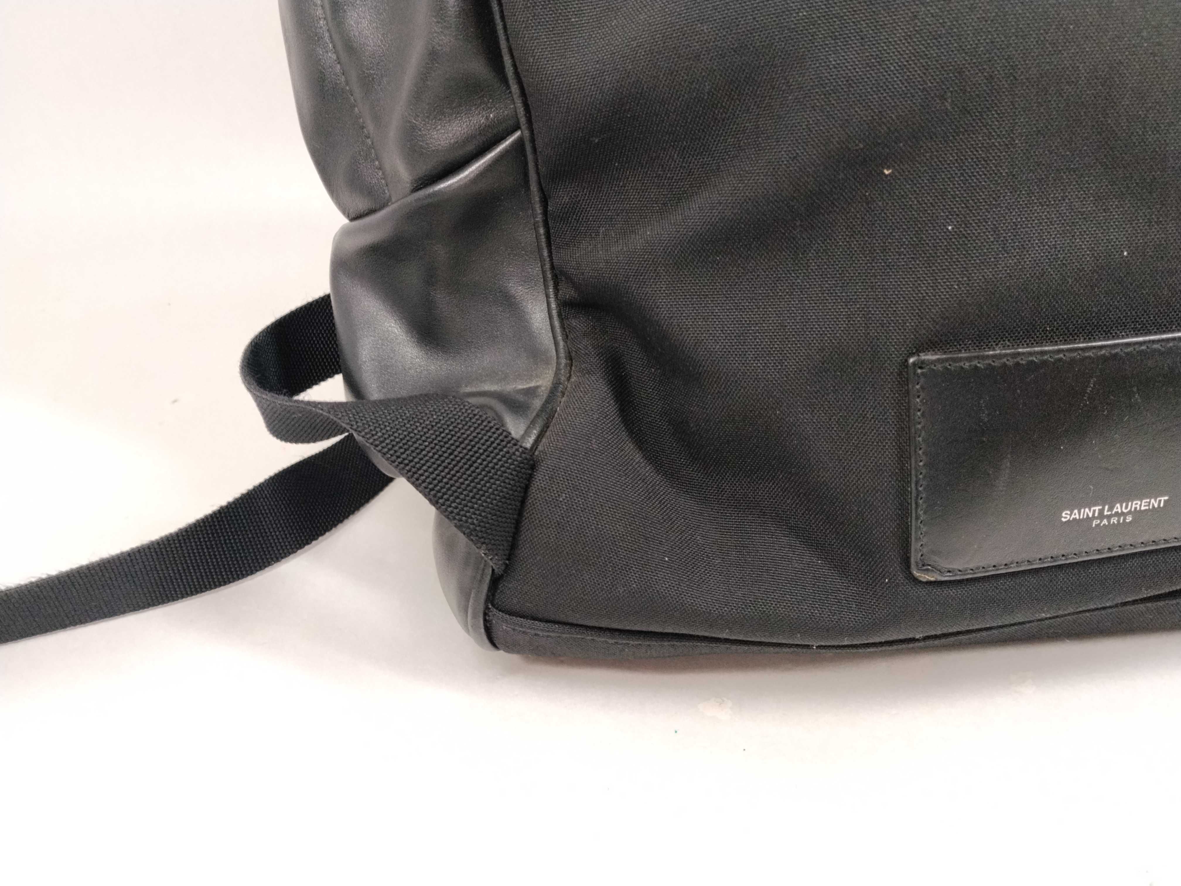 leather backpack, missing zipper hardware. — view 3