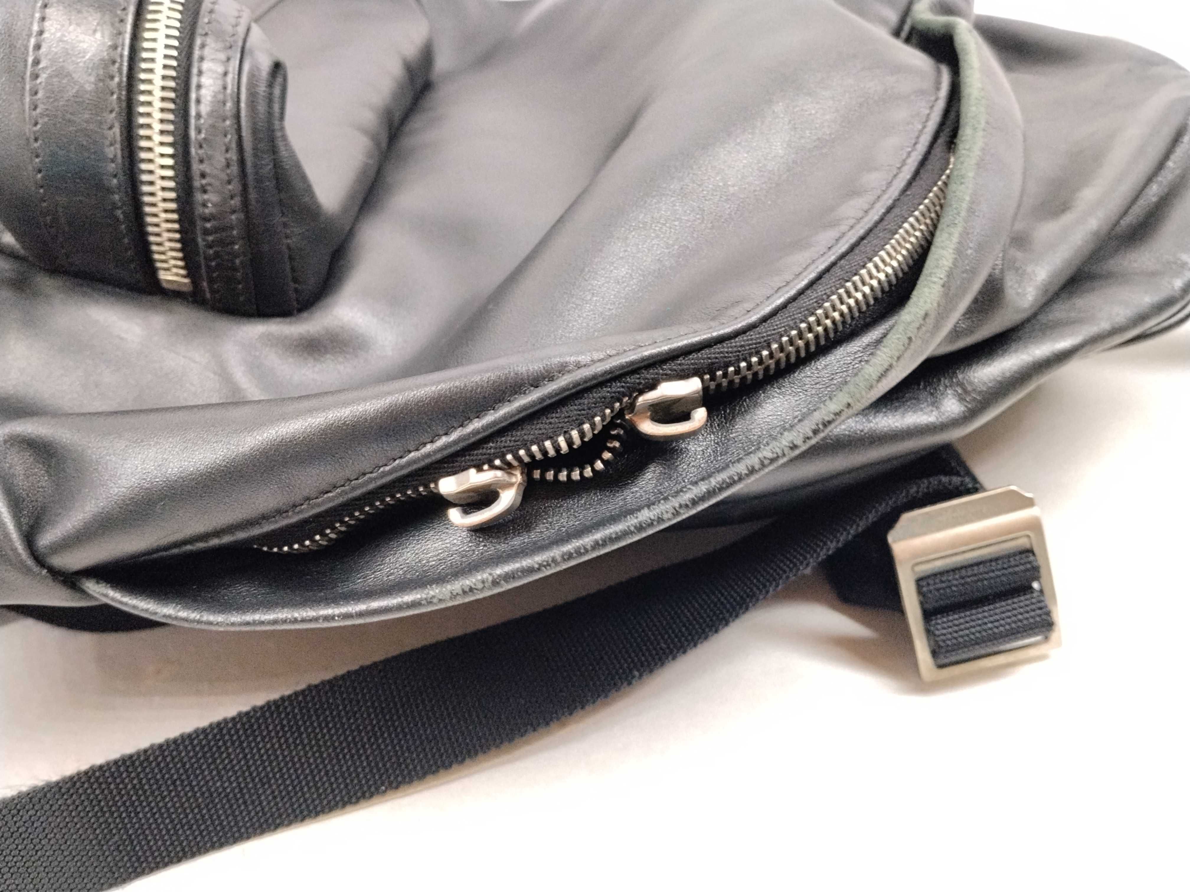 leather backpack, missing zipper hardware. — view 7