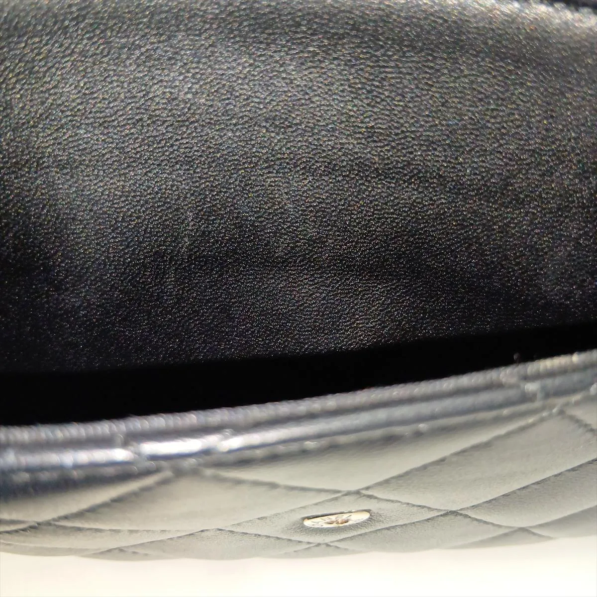 Matelassé Lambskin Chain Wallet, Black with Silver Hardware, 25050343, Serial Number 25 — view 11
