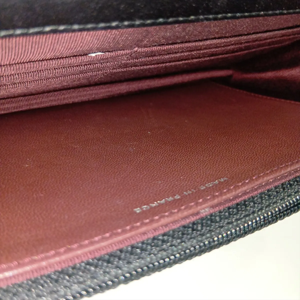 Matelassé Lambskin Chain Wallet, Black with Silver Hardware, 25050343, Serial Number 25 — view 12