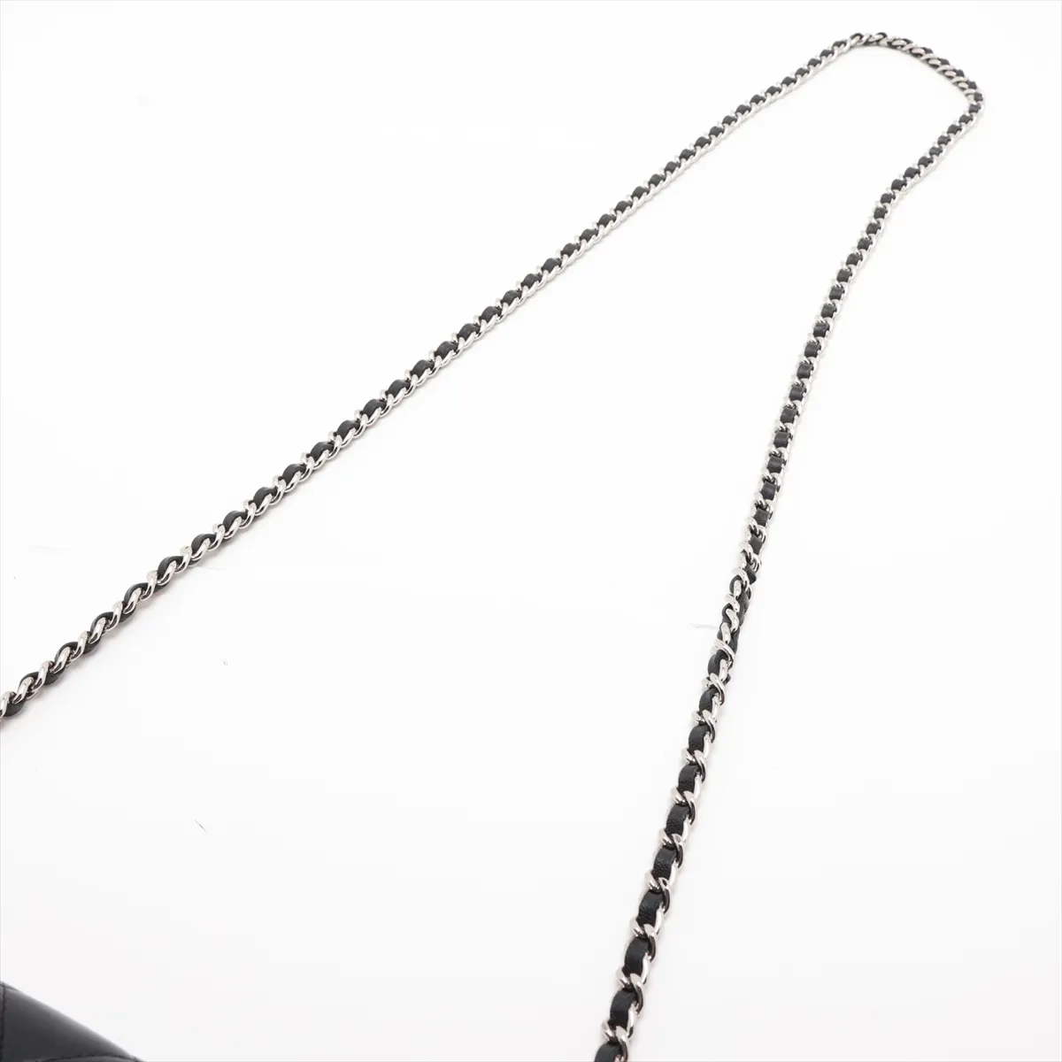 Matelassé Lambskin Chain Wallet, Black with Silver Hardware, 25050343, Serial Number 25 — view 5