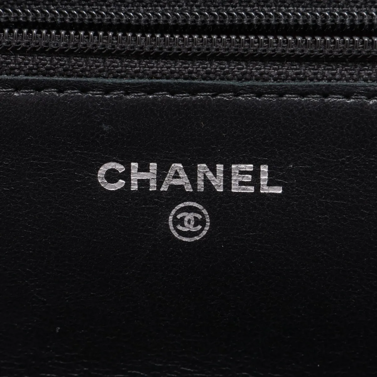 Matelassé Lambskin Chain Wallet, Black with Silver Hardware, 25050343, Serial Number 25 — view 9