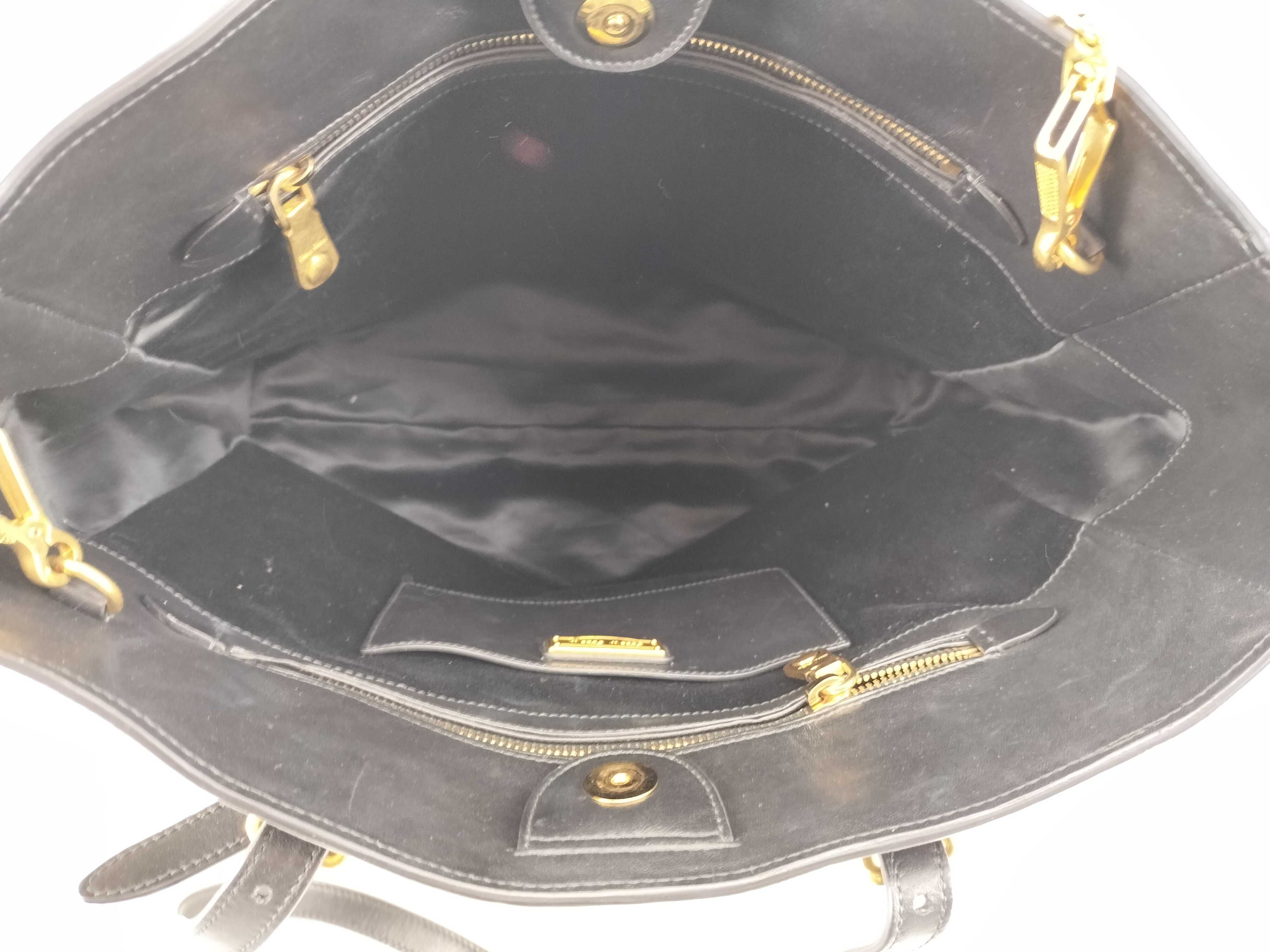 Leather Black Shoulder Tote Studded Tote Bag — view 10
