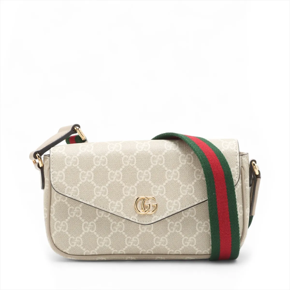 GG Supreme PVC x Leather Shoulder Bag, Beige, 764961