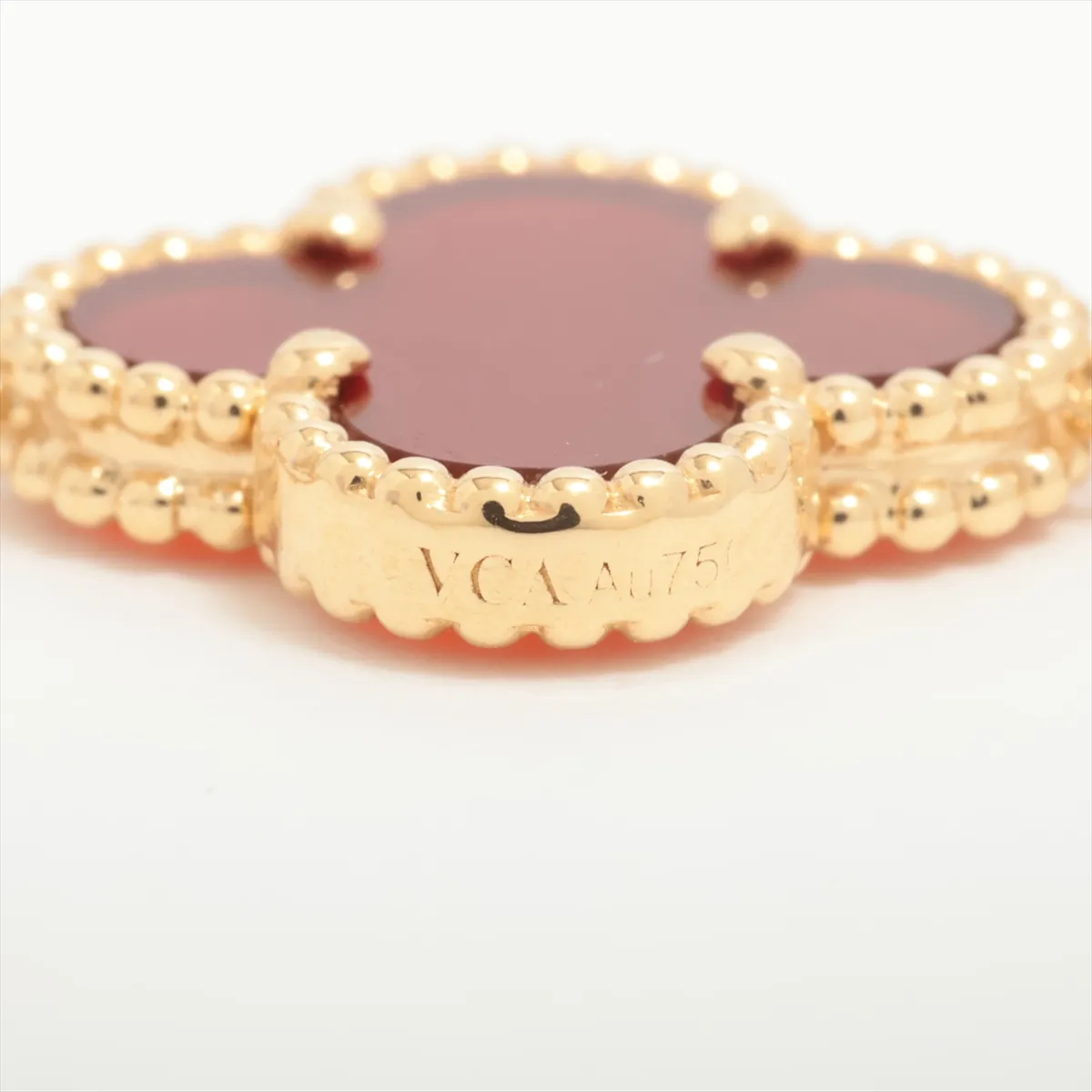 Vintage Alhambra 5-Piece Carnelian Bracelet, 750 (Yellow Gold), 11.7g, JA004620. Some markings are — view 5