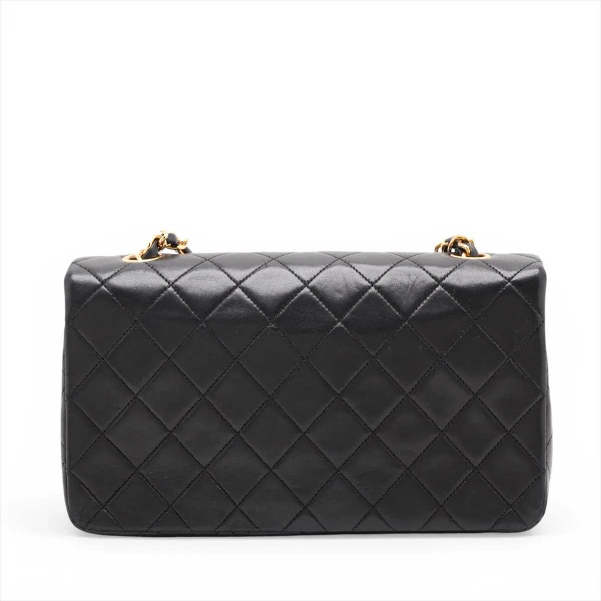 Matelassé Lambskin Single Flap Single Chain Bag, Black with Gold Hardware, Item No. 1704382 (Serial No. 1) — view 2