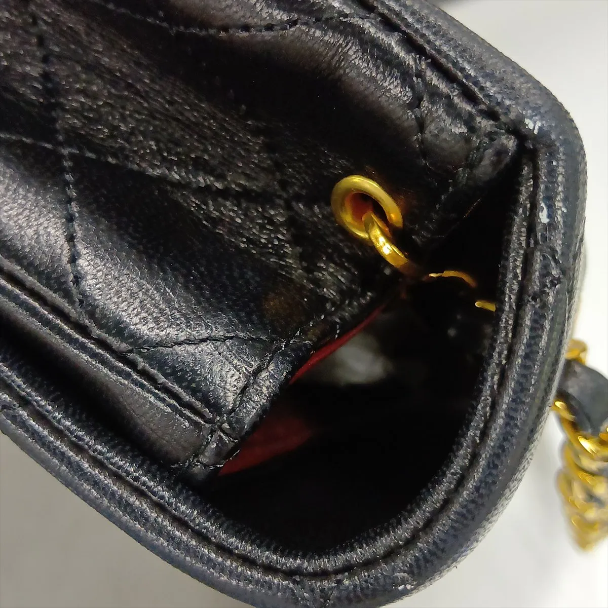 Matelassé Lambskin Single Flap Single Chain Bag, Black with Gold Hardware, Item No. 1704382 (Serial No. 1) — view 13