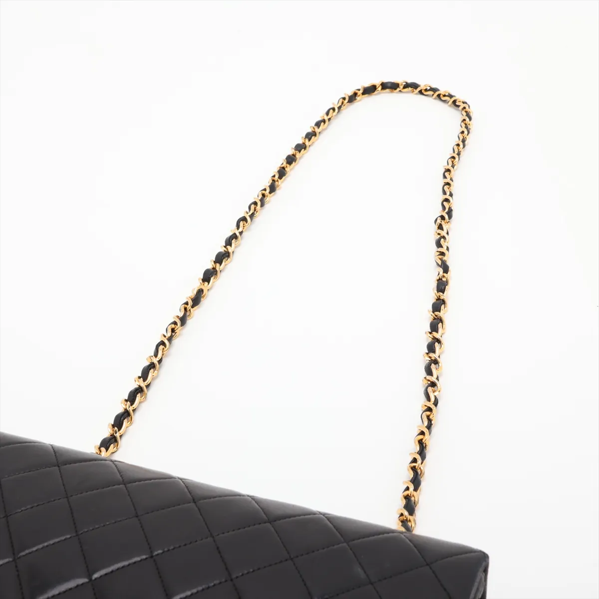 Matelassé Lambskin Single Flap Single Chain Bag, Black with Gold Hardware, Item No. 1704382 (Serial No. 1) — view 5