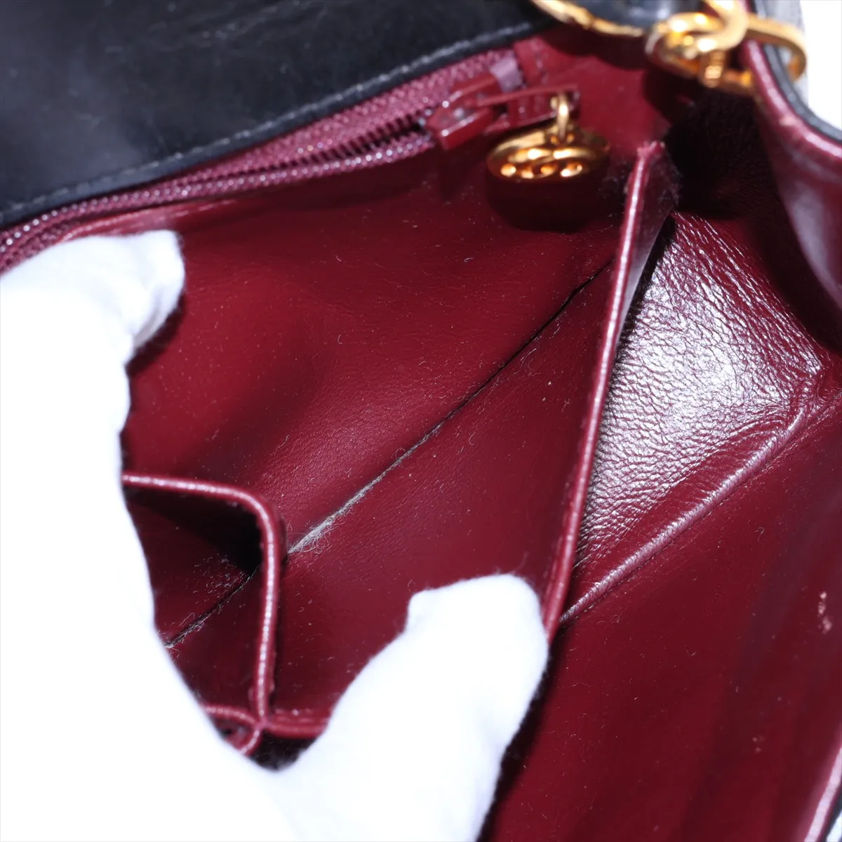 Matelassé Lambskin Single Flap Single Chain Bag, Black with Gold Hardware, Item No. 1704382 (Serial No. 1) — view 9