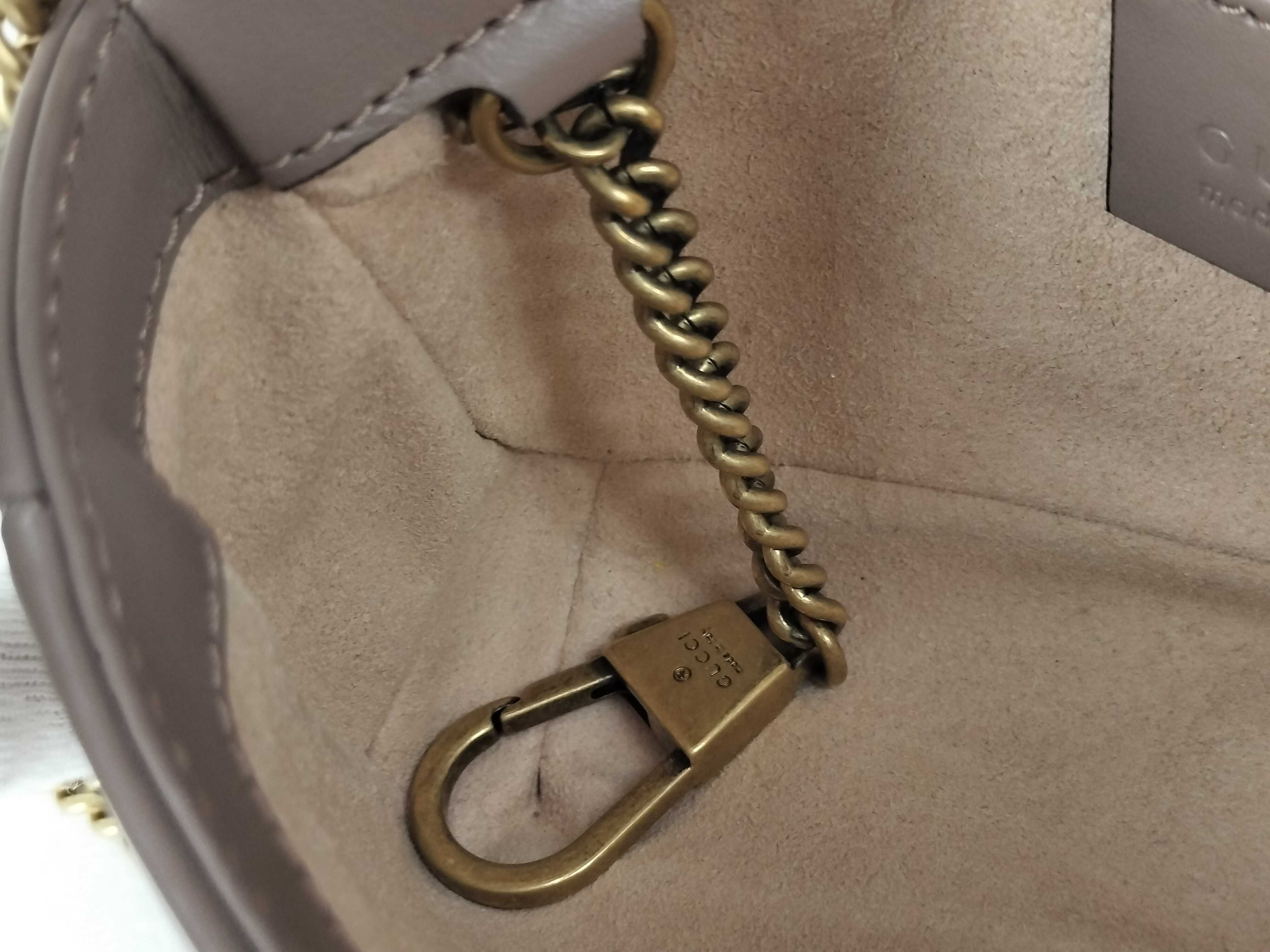 SG-GG Marmont Leather Chain Shoulder Bag Pink 476433 Shoulder Bag — view 12