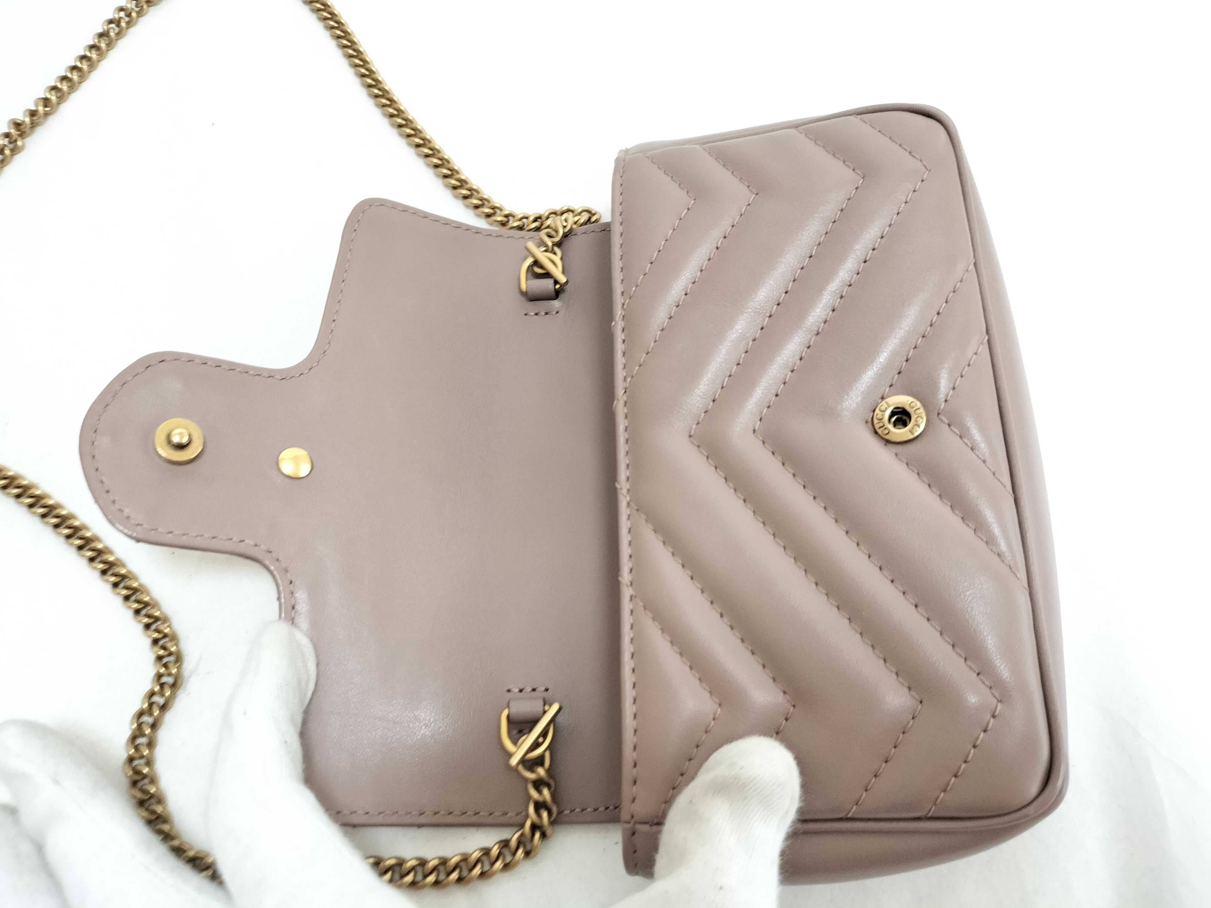 SG-GG Marmont Leather Chain Shoulder Bag Pink 476433 Shoulder Bag — view 8