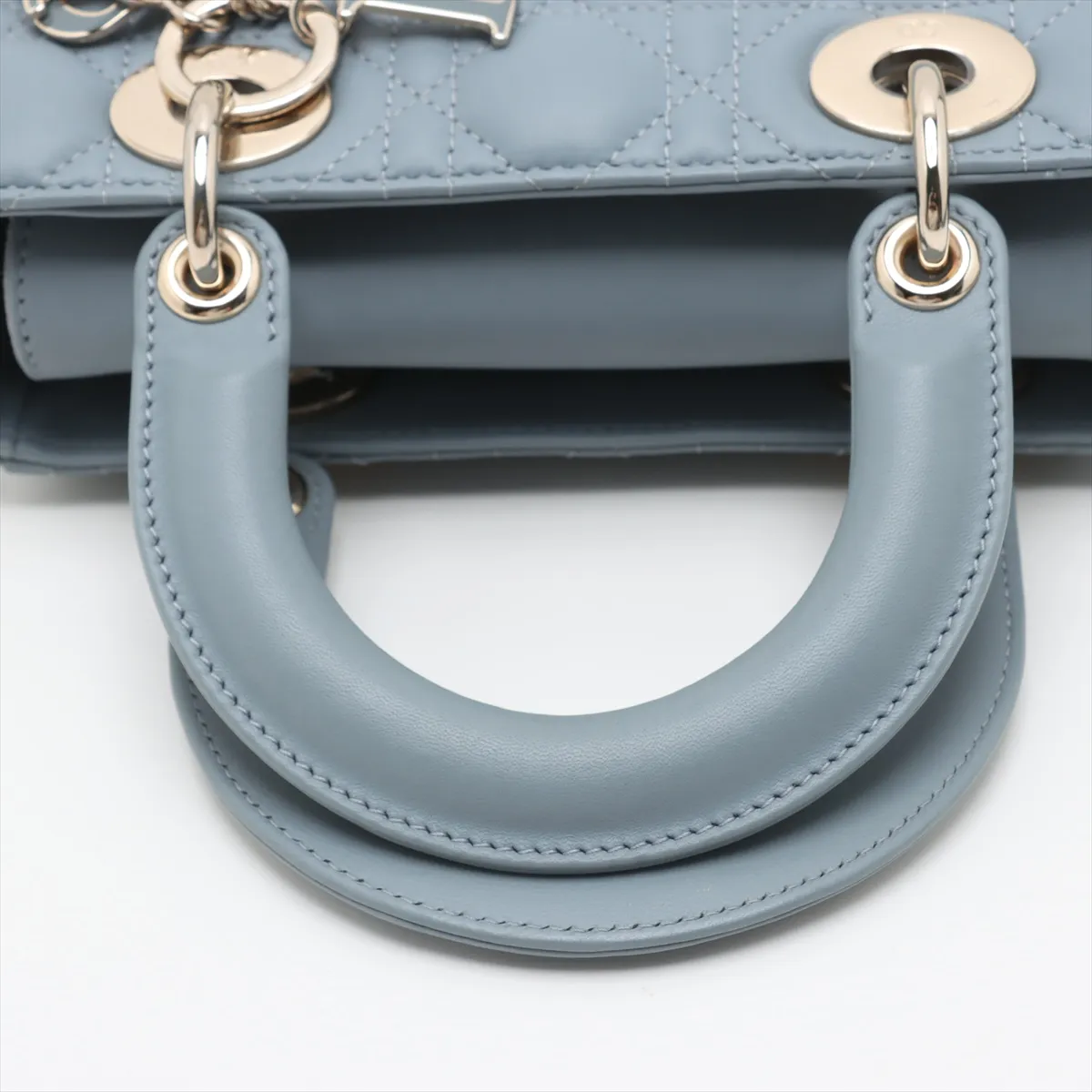 Cannage My Lady Dior Leather 2WAY Handbag Gray with Charm — view 5