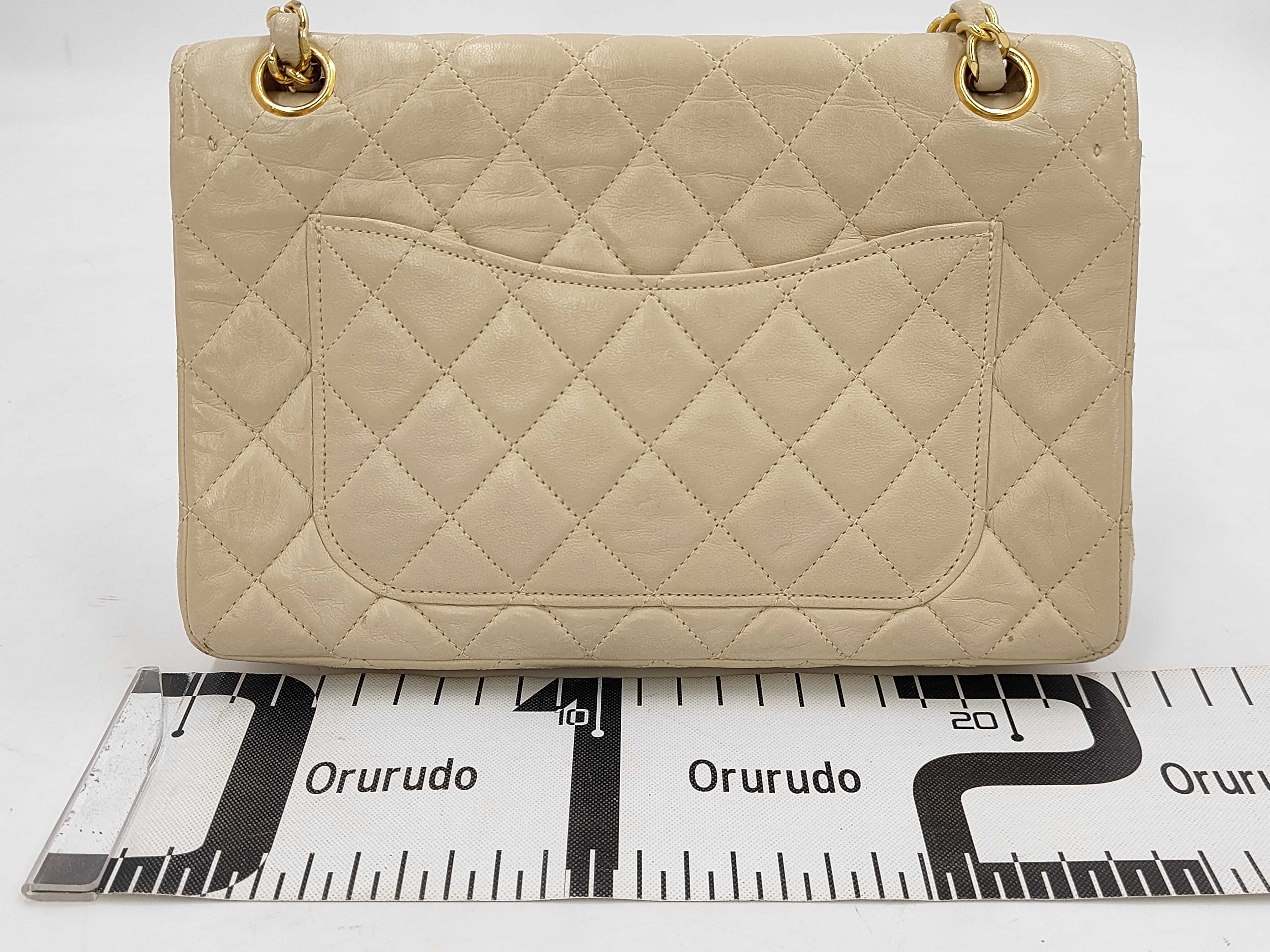 Double Flap Shoulder Bag, Beige — view 2