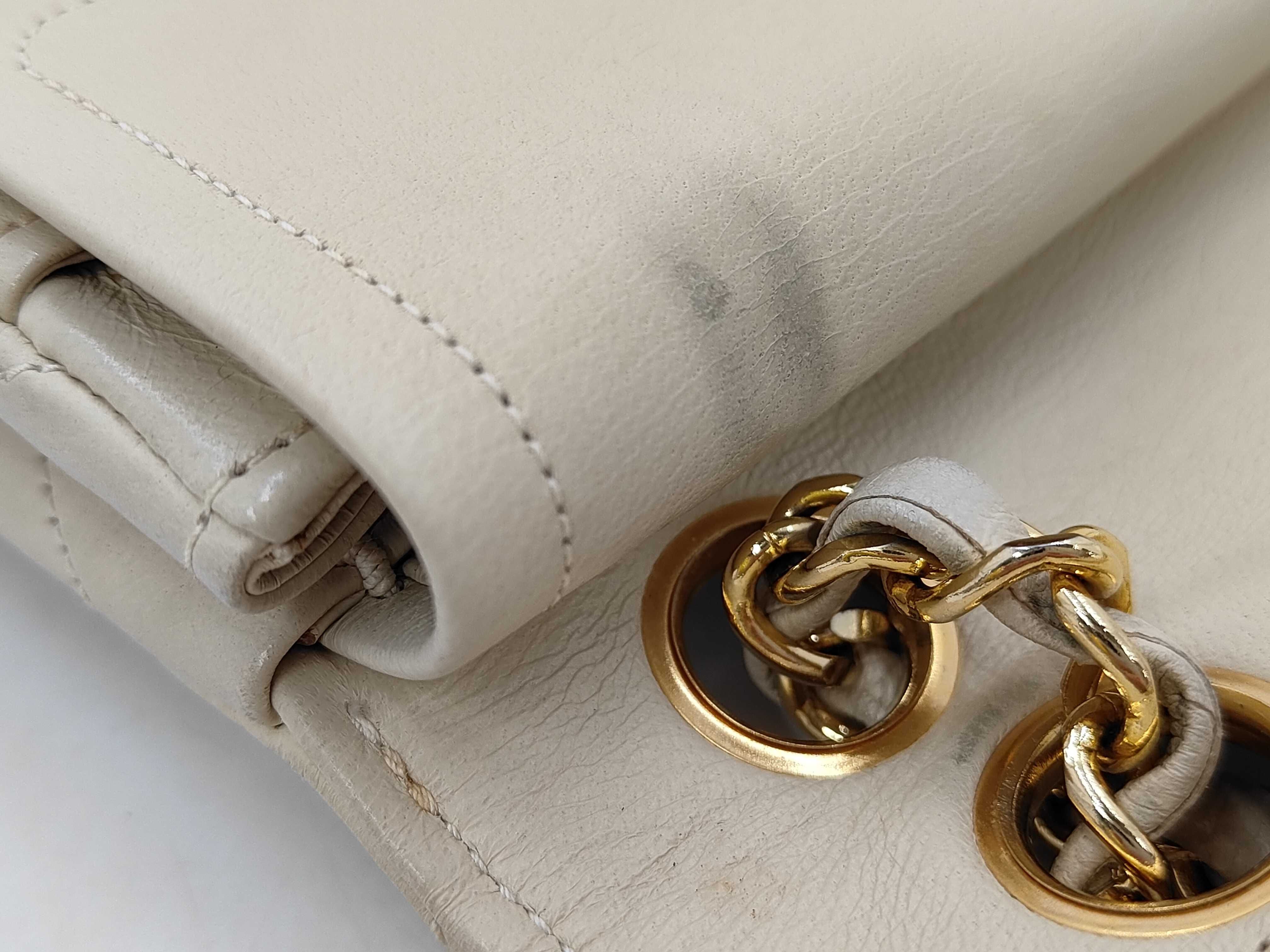 Double Flap Shoulder Bag, Beige — view 10