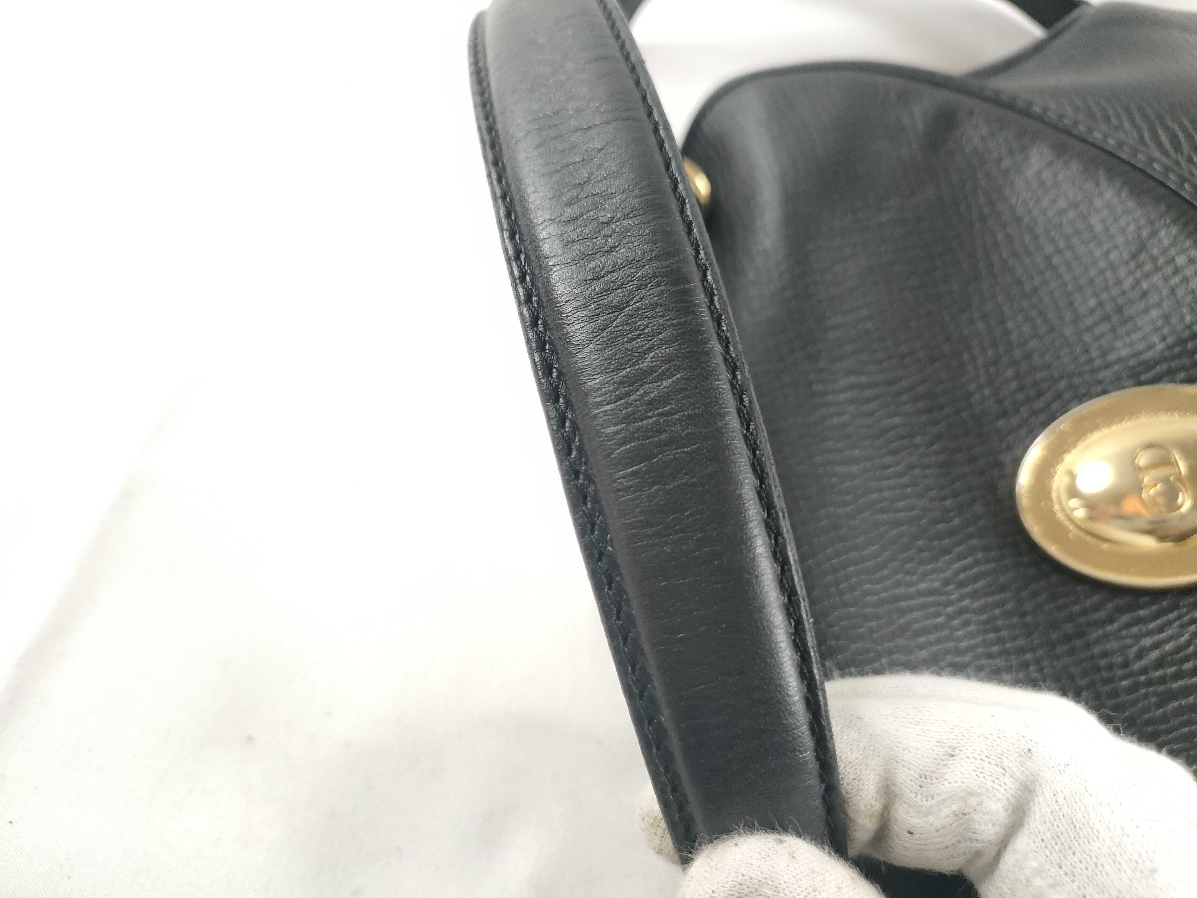2-way Leather Handbag Shoulder Bag Black Handbag — view 7