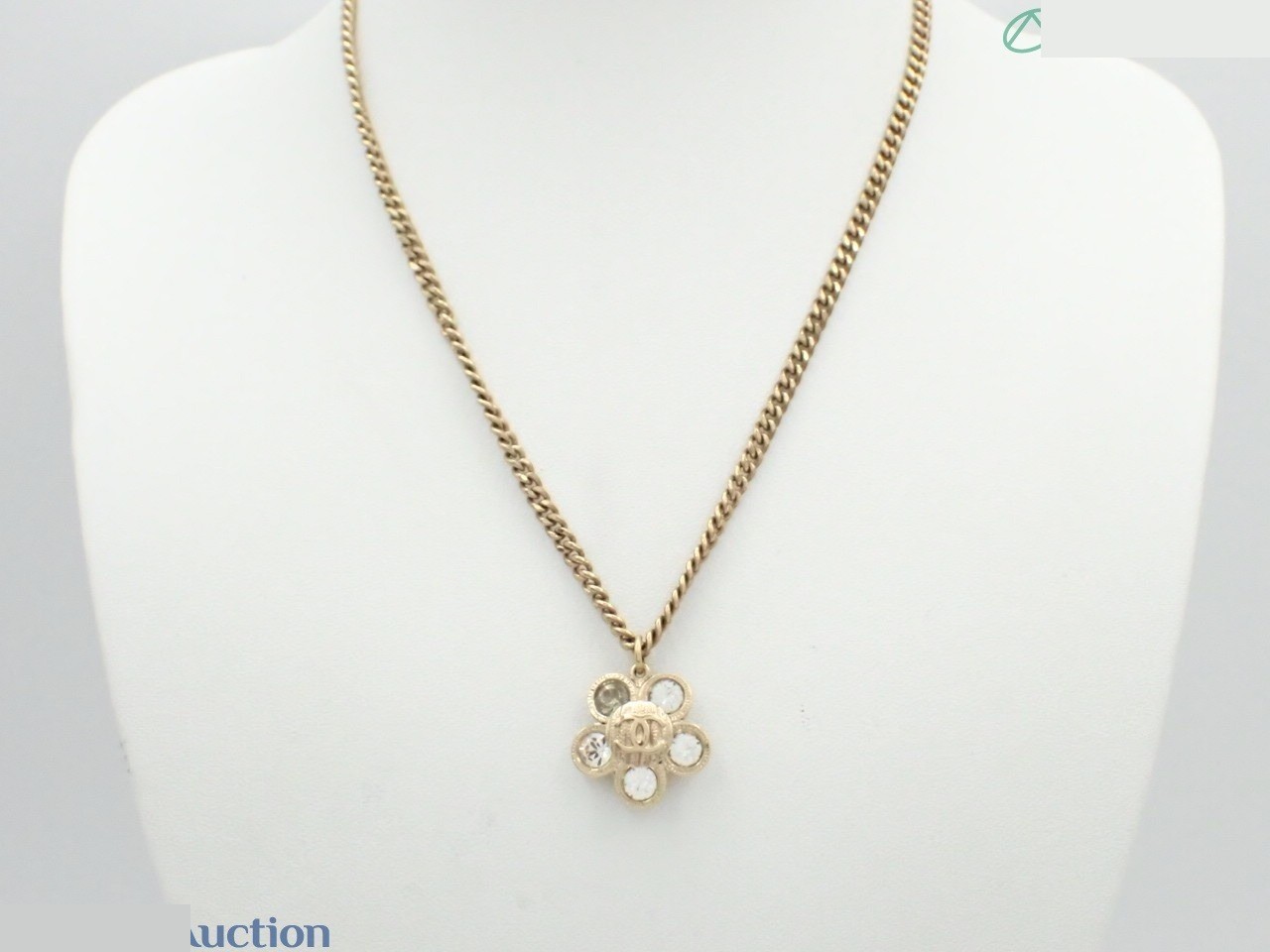 Coco Mark Rhinestone Necklace with Mark, 06A, Gold — view 3