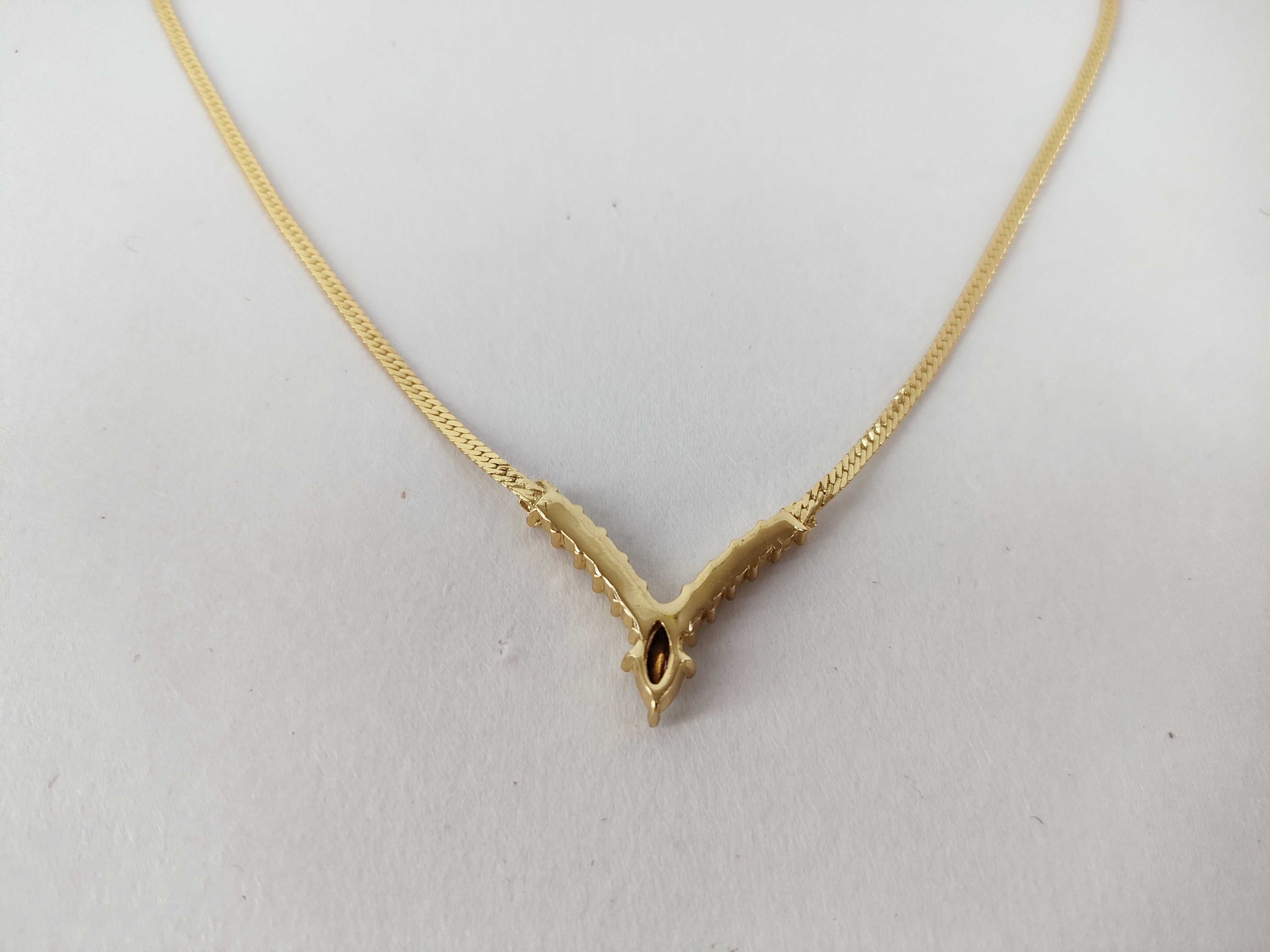 V-shaped stone necklace — view 2
