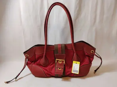 Nylon x Leather Tote Bag (Red)
