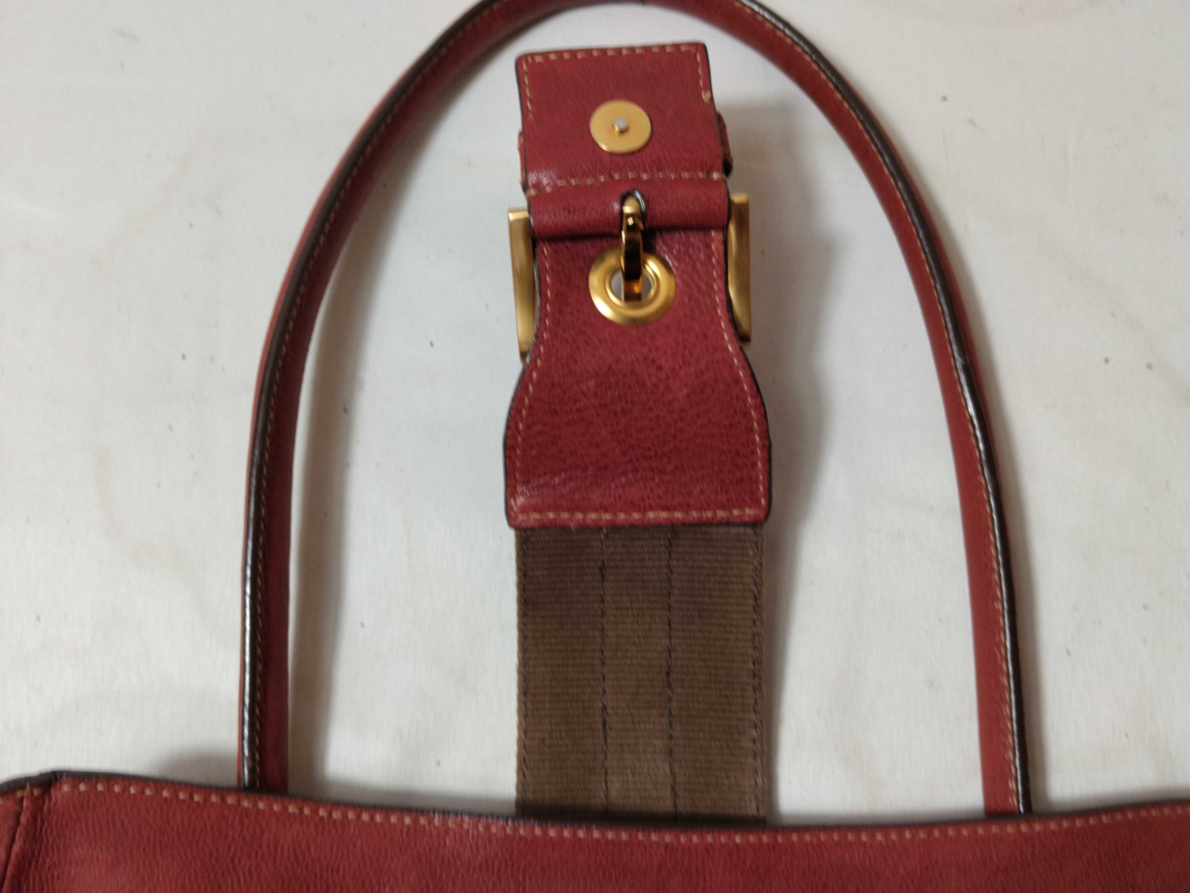 Nylon x Leather Tote Bag (Red) — view 12