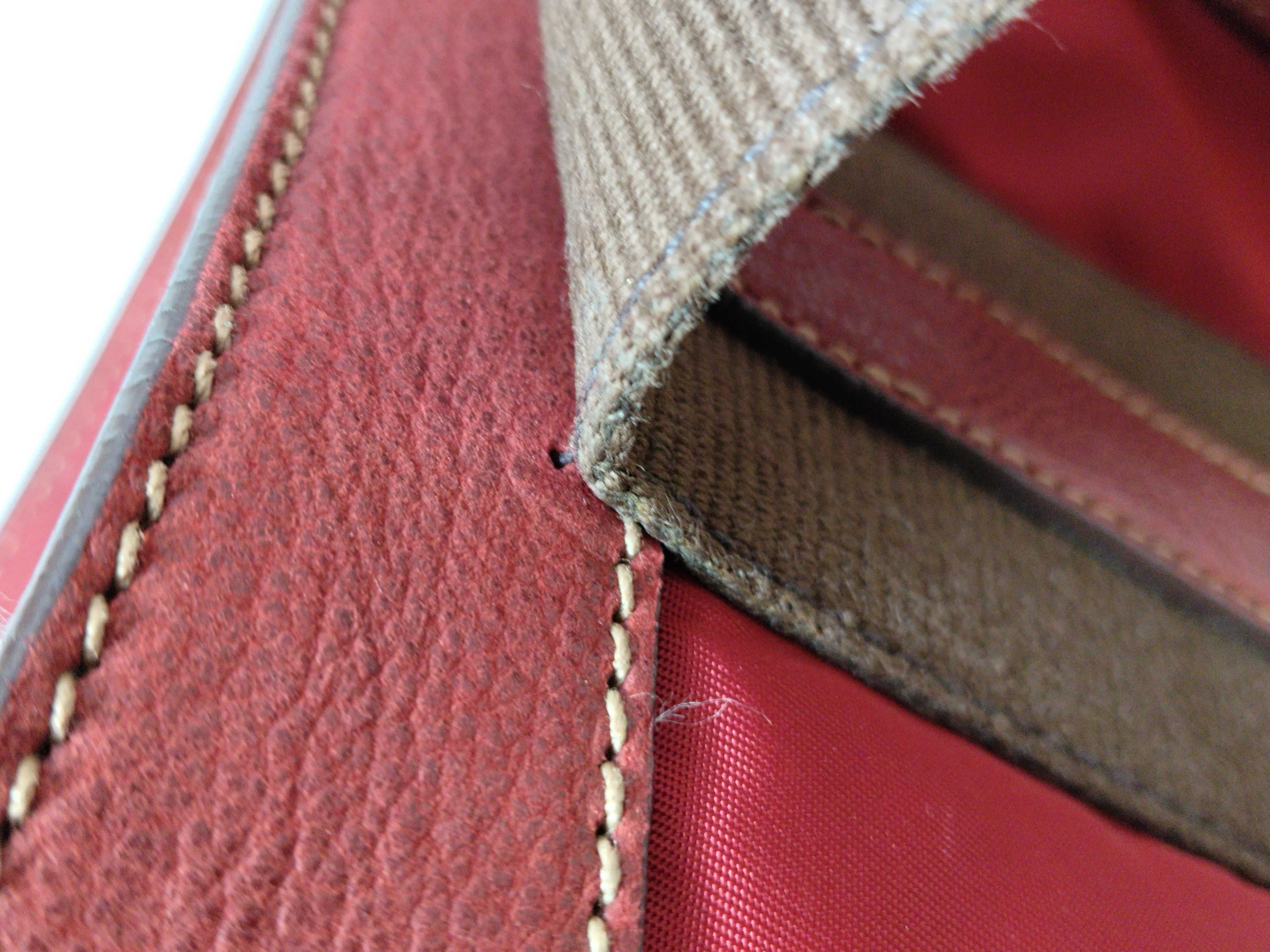 Nylon x Leather Tote Bag (Red) — view 13
