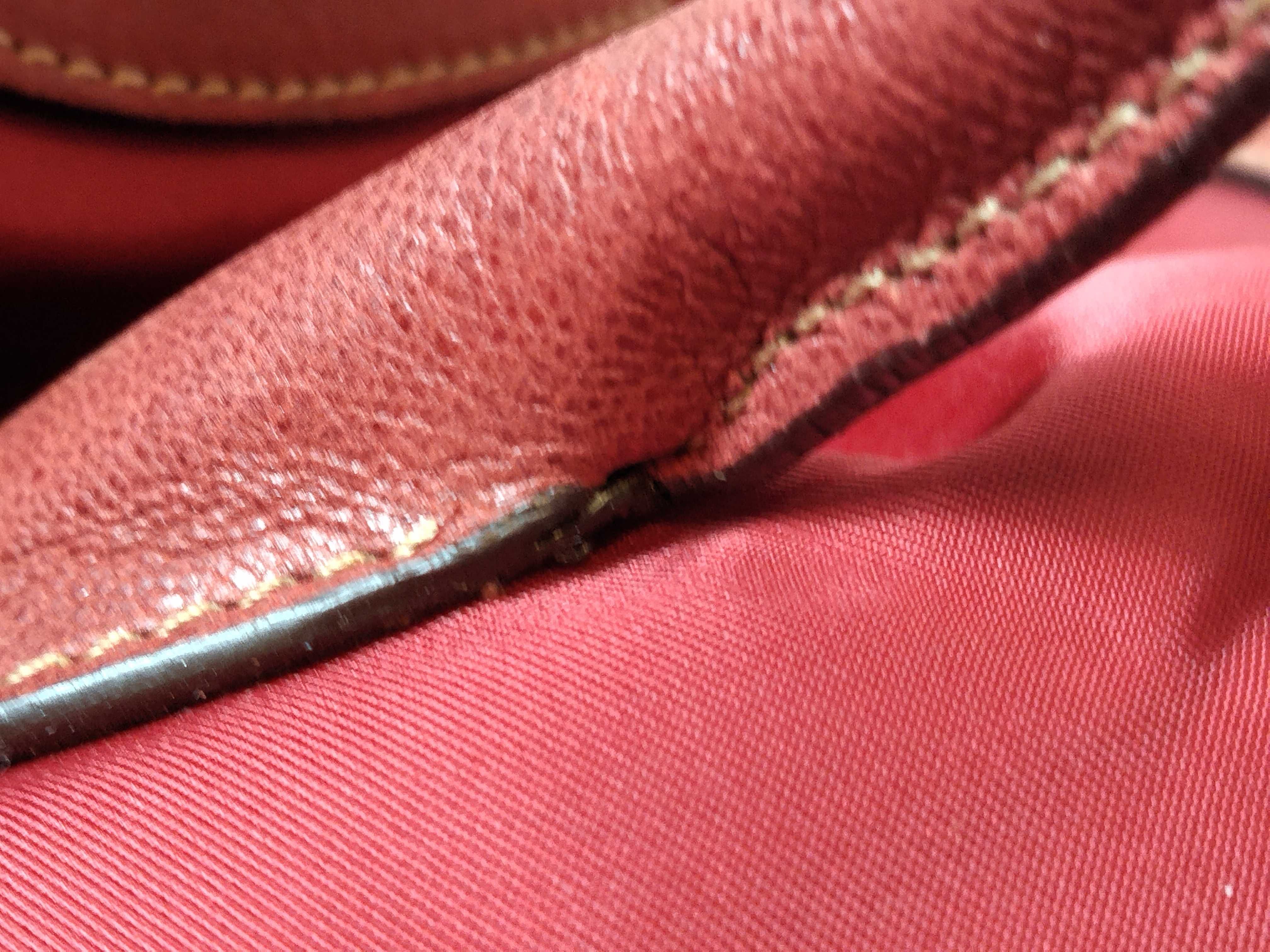 Nylon x Leather Tote Bag (Red) — view 5