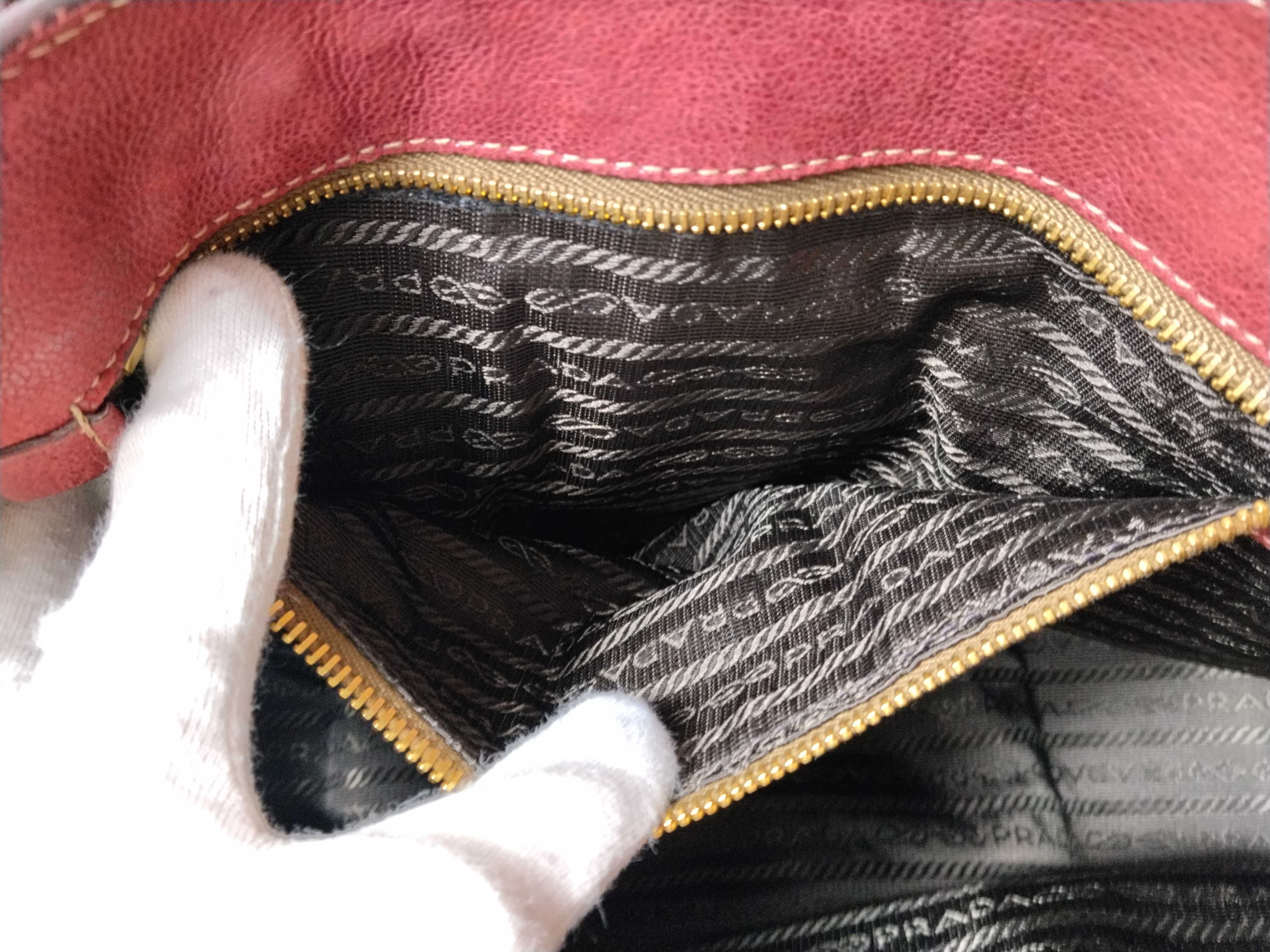 Nylon x Leather Tote Bag (Red) — view 10