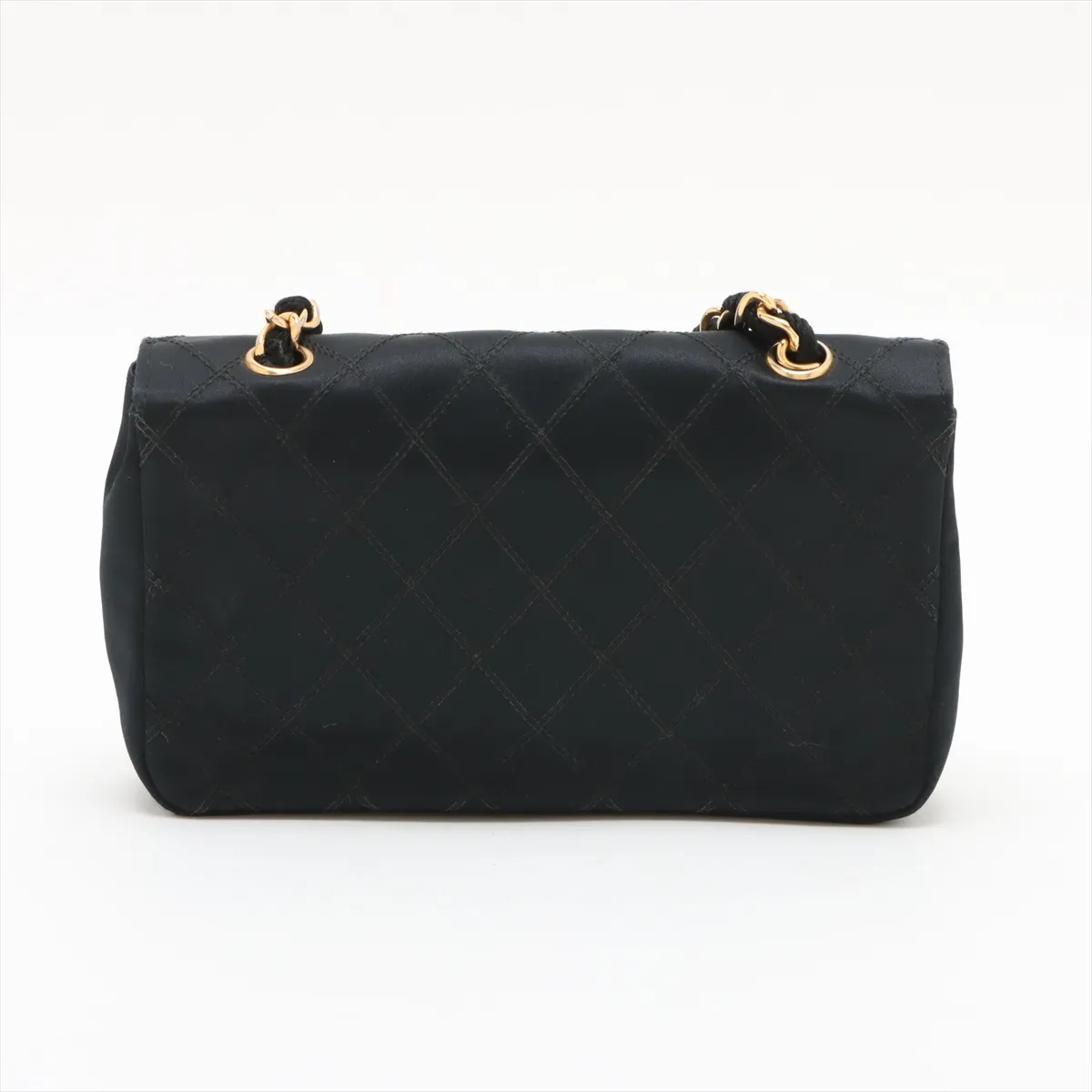 Bicolore Satin Single Flap Single Chain Bag Push Lock Black Gold Hardware 1028673 No. 1 — view 2