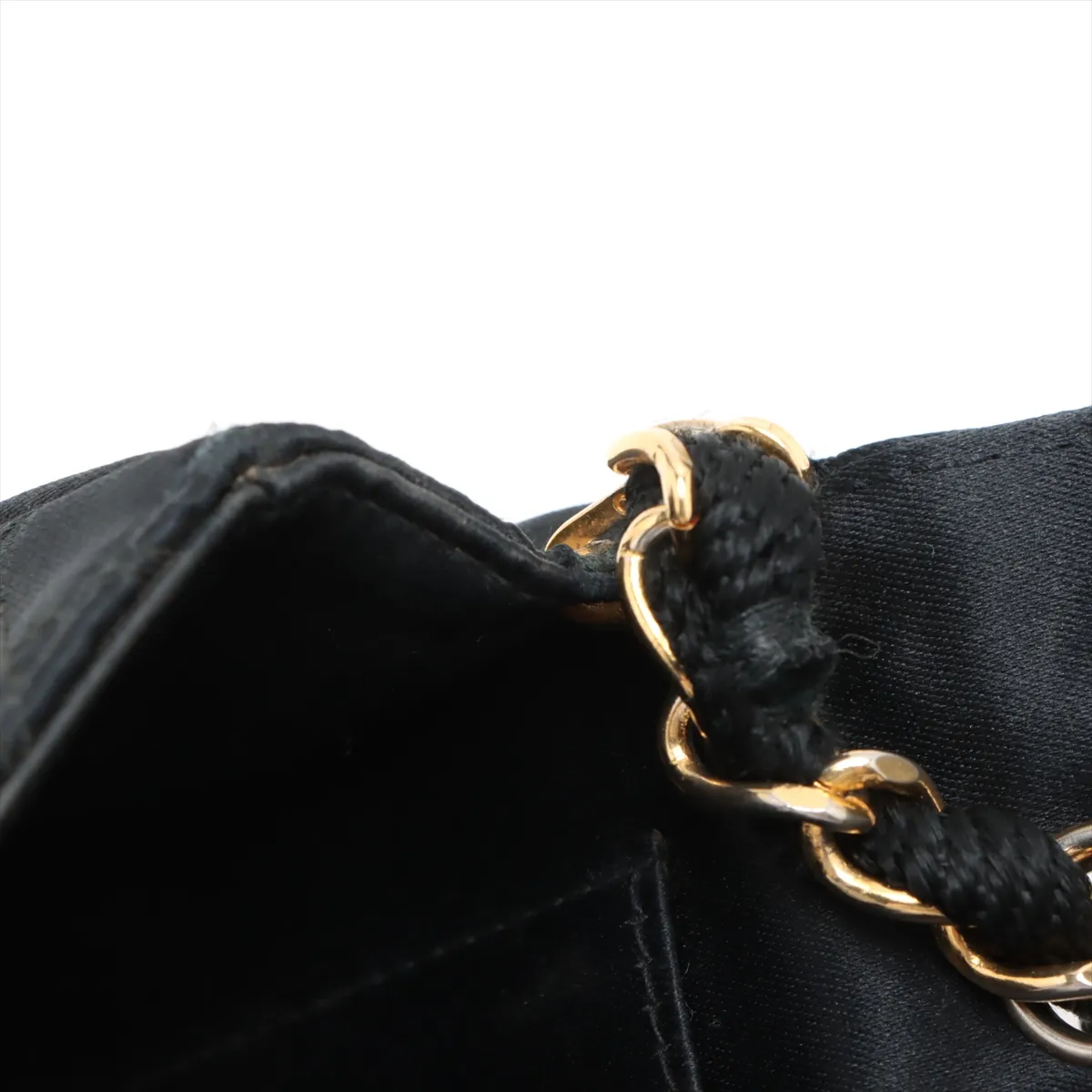 Bicolore Satin Single Flap Single Chain Bag Push Lock Black Gold Hardware 1028673 No. 1 — view 13