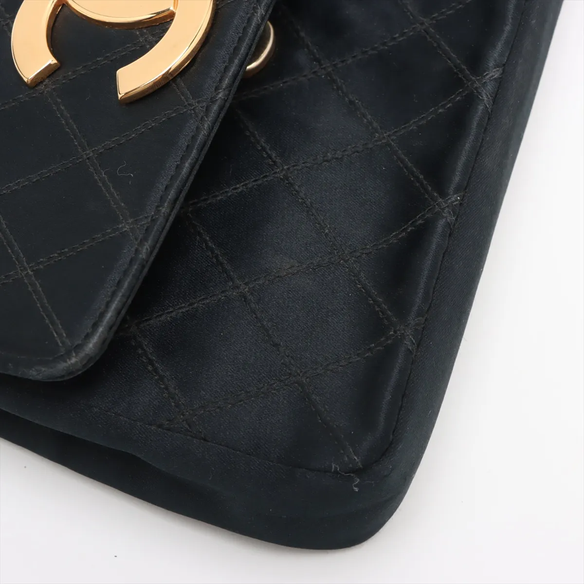 Bicolore Satin Single Flap Single Chain Bag Push Lock Black Gold Hardware 1028673 No. 1 — view 15