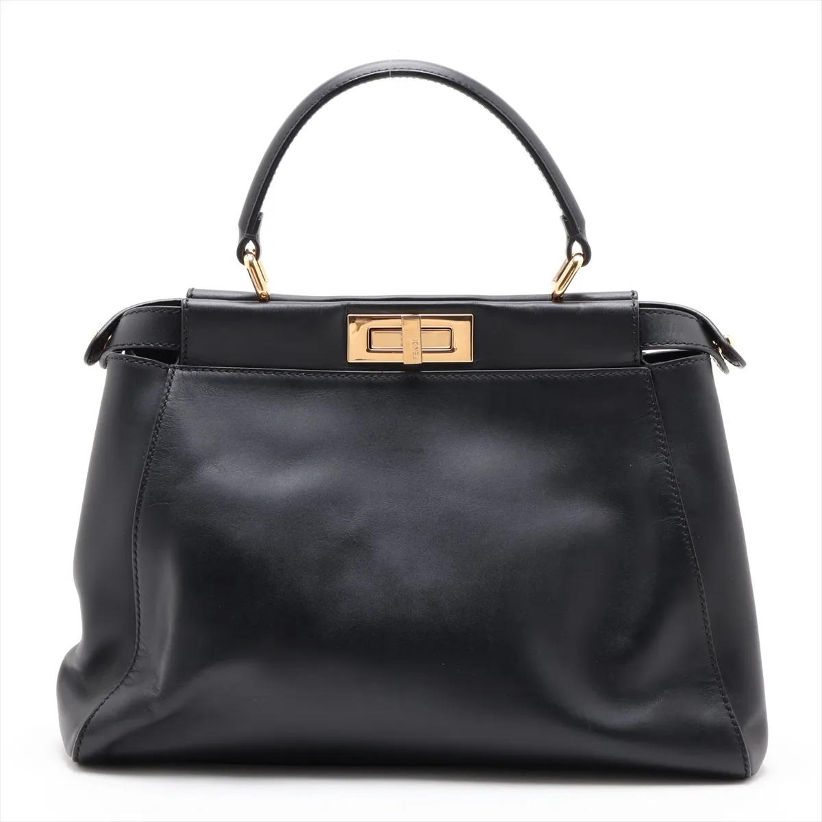 Peekaboo Regular Leather 2-Way Handbag, Black 8BN226 — view 2