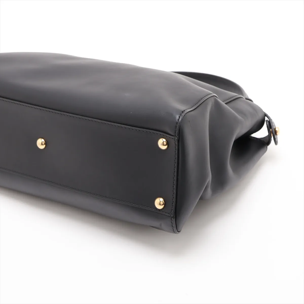 Peekaboo Regular Leather 2-Way Handbag, Black 8BN226 — view 3