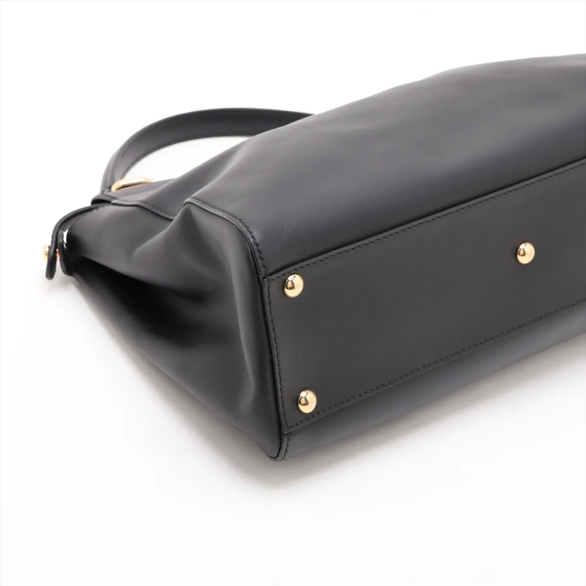 Peekaboo Regular Leather 2-Way Handbag, Black 8BN226 — view 4