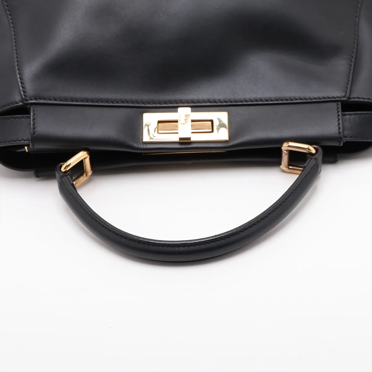 Peekaboo Regular Leather 2-Way Handbag, Black 8BN226 — view 5