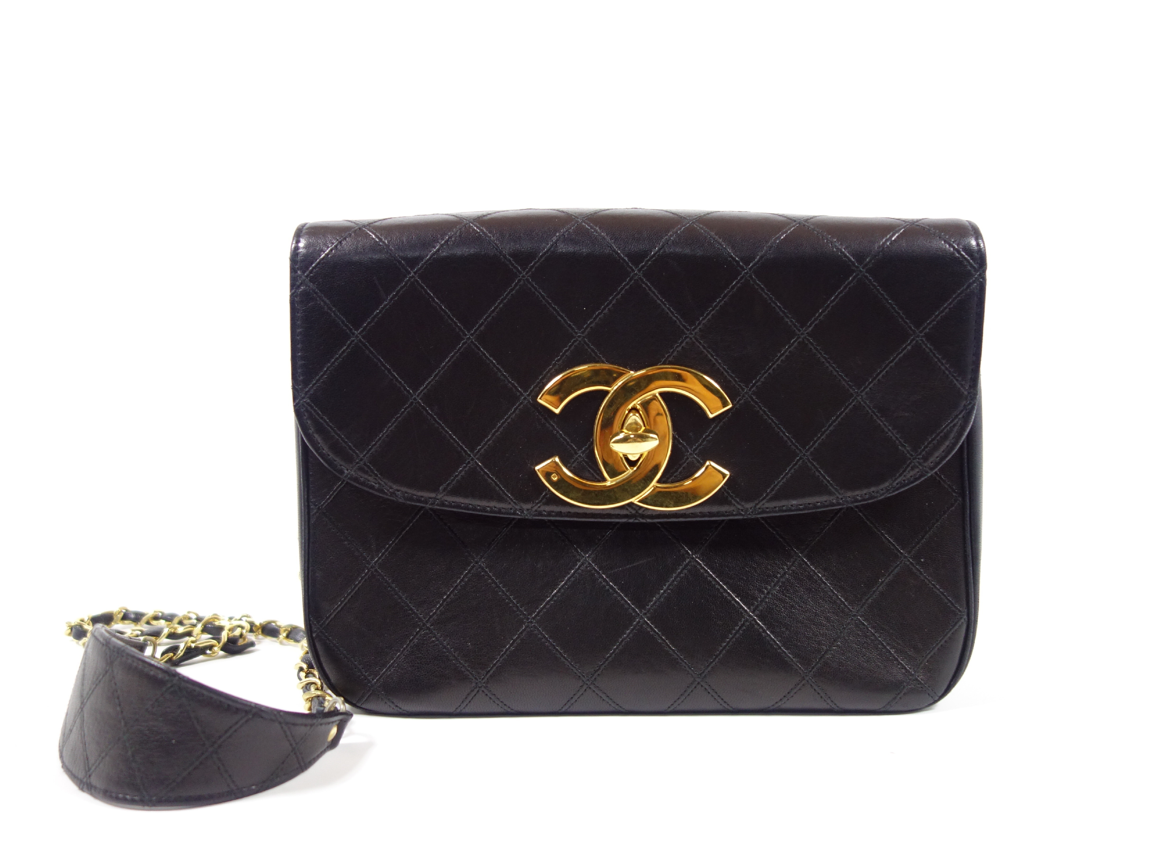 Lambskin Bicolore Chain Big Coco Chain Shoulder Bag